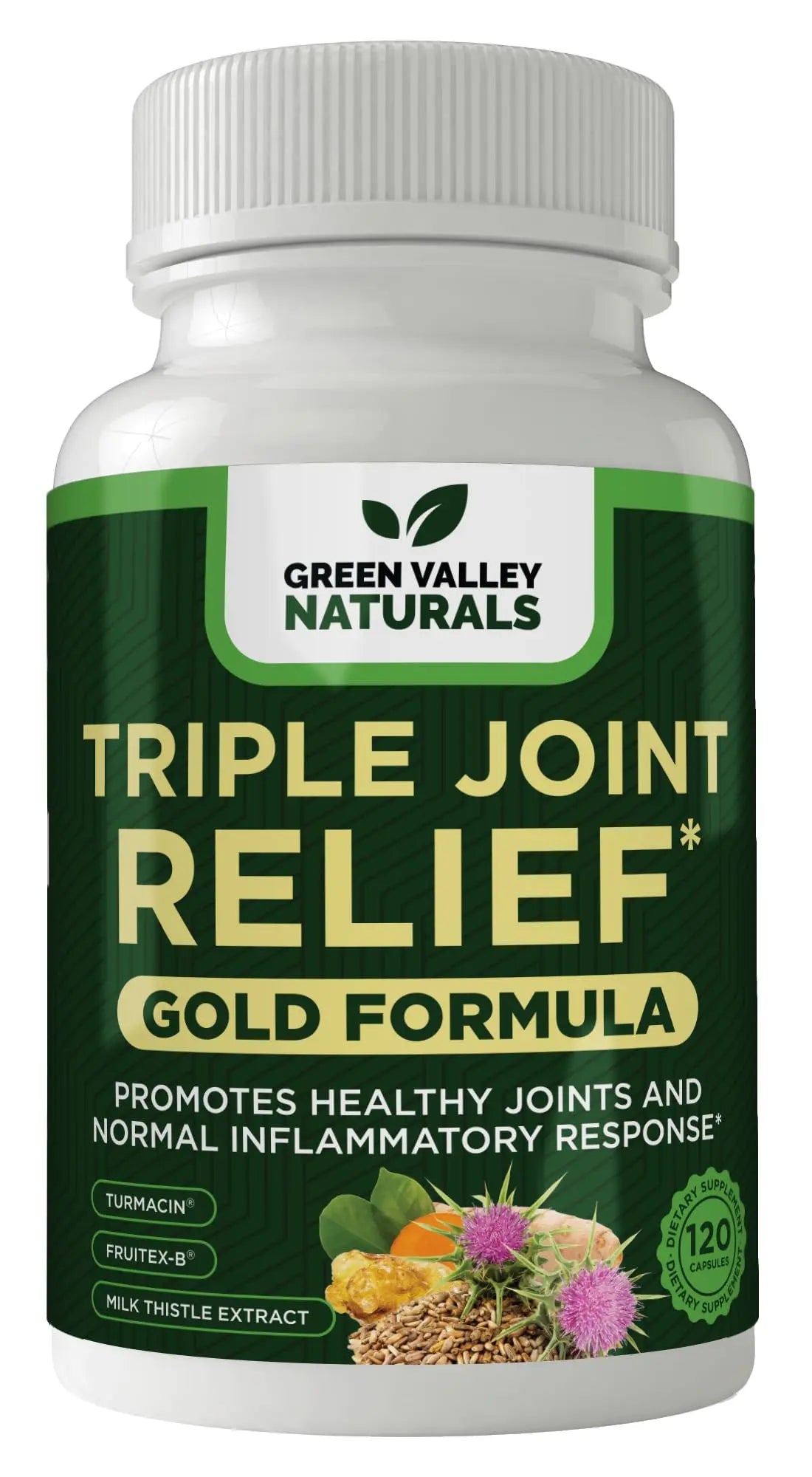 GREEN VALLEY NATURALS Triple Joint Relief Gold – Joint Support Supplement with Turmeric (Turmacin®, BCM-95®), Boswellia (AprèsFlex®) & Boron – Supports Mobility & Flexibility – 120 Capsules GREEN VALLEY NATURALS uk supplements