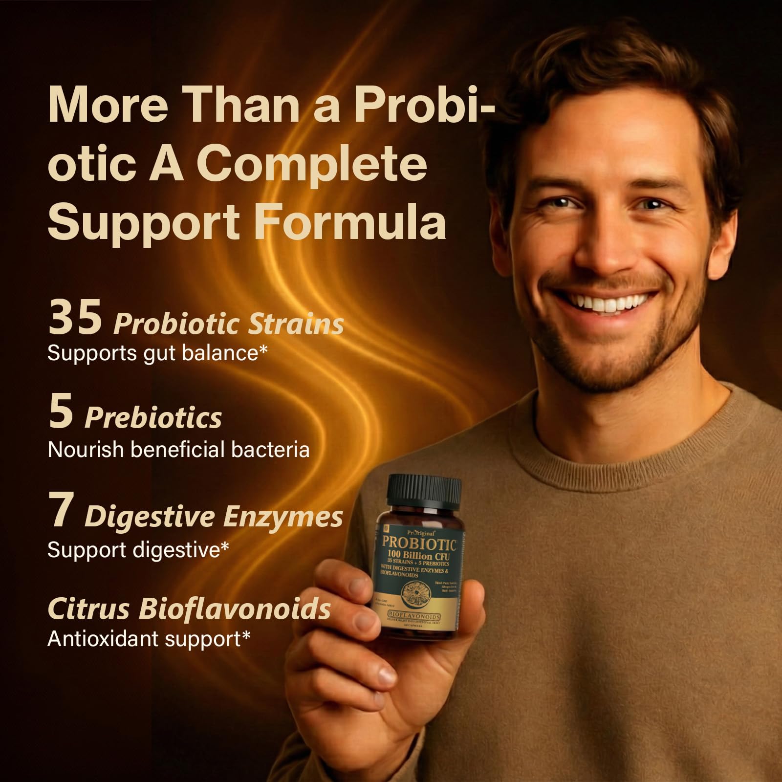 Probiotics with Prebiotics for Men and Women - 35 Strains Probiotics 100 Billion CFU for Gut & Digestive Health, Vegan Acidophilus Probiotic Supplement, Non-GMO Raw Probiotic 60 Capsules Proriginal uk supplements