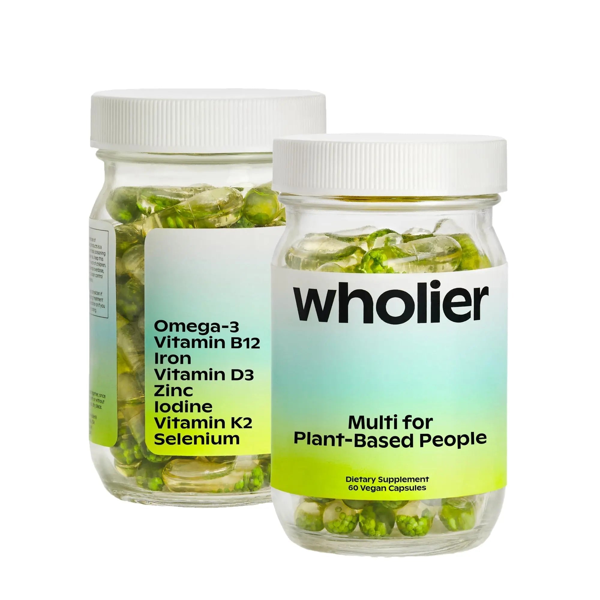 wholier Plant Based Multivitamin Vegan Omega-3 DHA EPA, Vitamin D, B12, Zinc, Vitamin K2, Iron, Iodine, Selenium wholier uk supplements