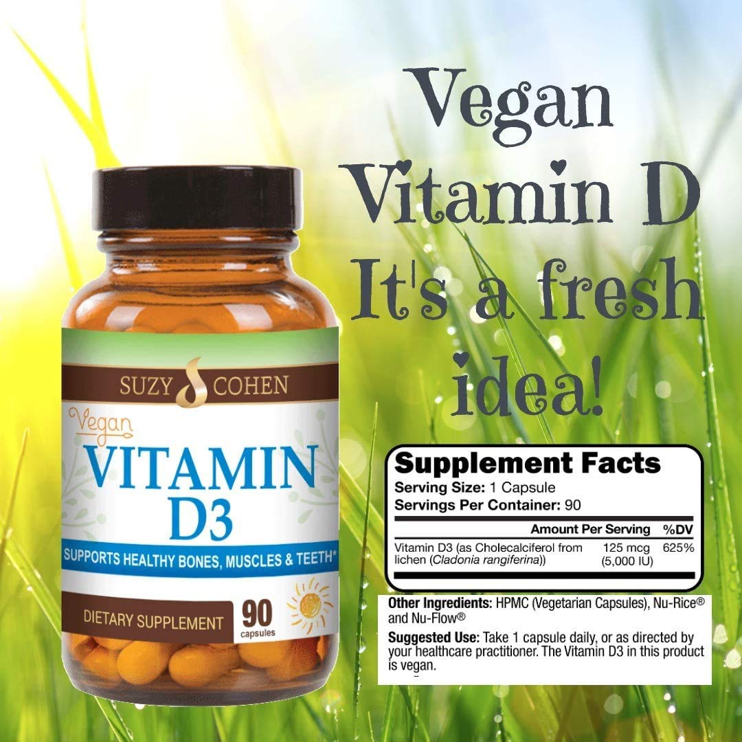 Script Essentials Vegan Vitamin D3 5,000 IU for Healthy Muscle Function, Bone Health, and Immune Support - Non-GMO, Gluten Free and Kosher Certified - 90 Servings Script Essentials uk supplements