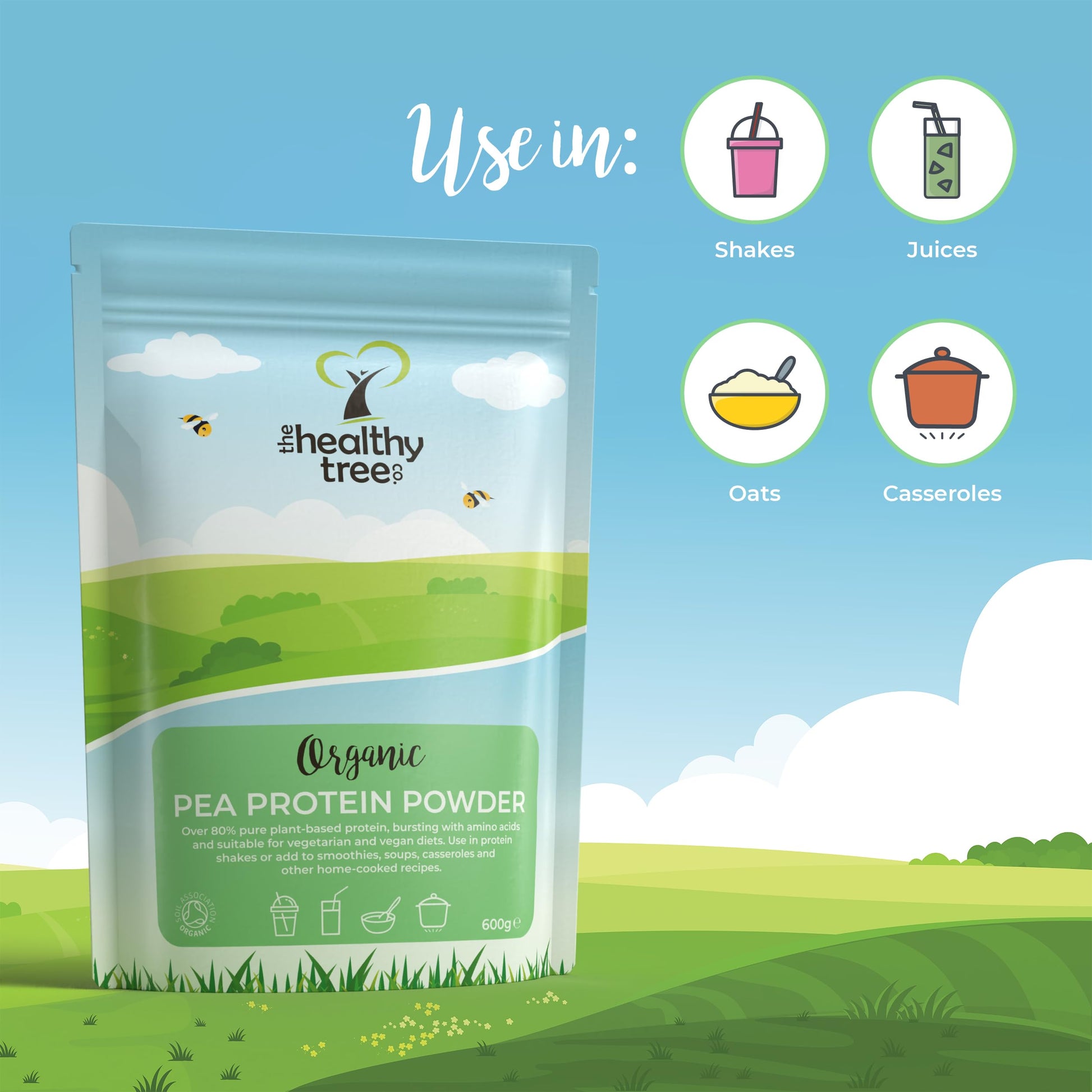 Organic Pea Protein Powder - European Vegan Protein Powder by TheHealthyTree Company TheHealthyTree Company uk supplements