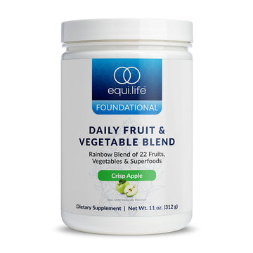 Equilife Daily Fruit & Vegetable Blend, Superfood Antioxidant Supplement, Crisp Apple Flavor with Vitamin C, Fiber, and 9 Essential Amino Acids, Supports Energy, Low Sugar, Vegan, 30 Servings Tub Equilife uk supplements