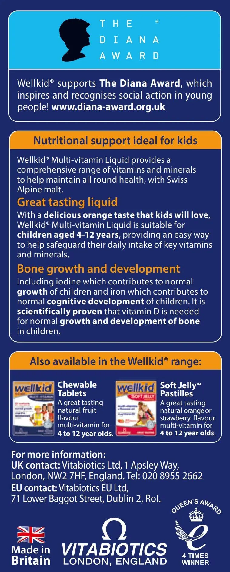 Wellkid by Vitabiotics Multi-Vitamin Liquid 150ml Wellkid uk supplements