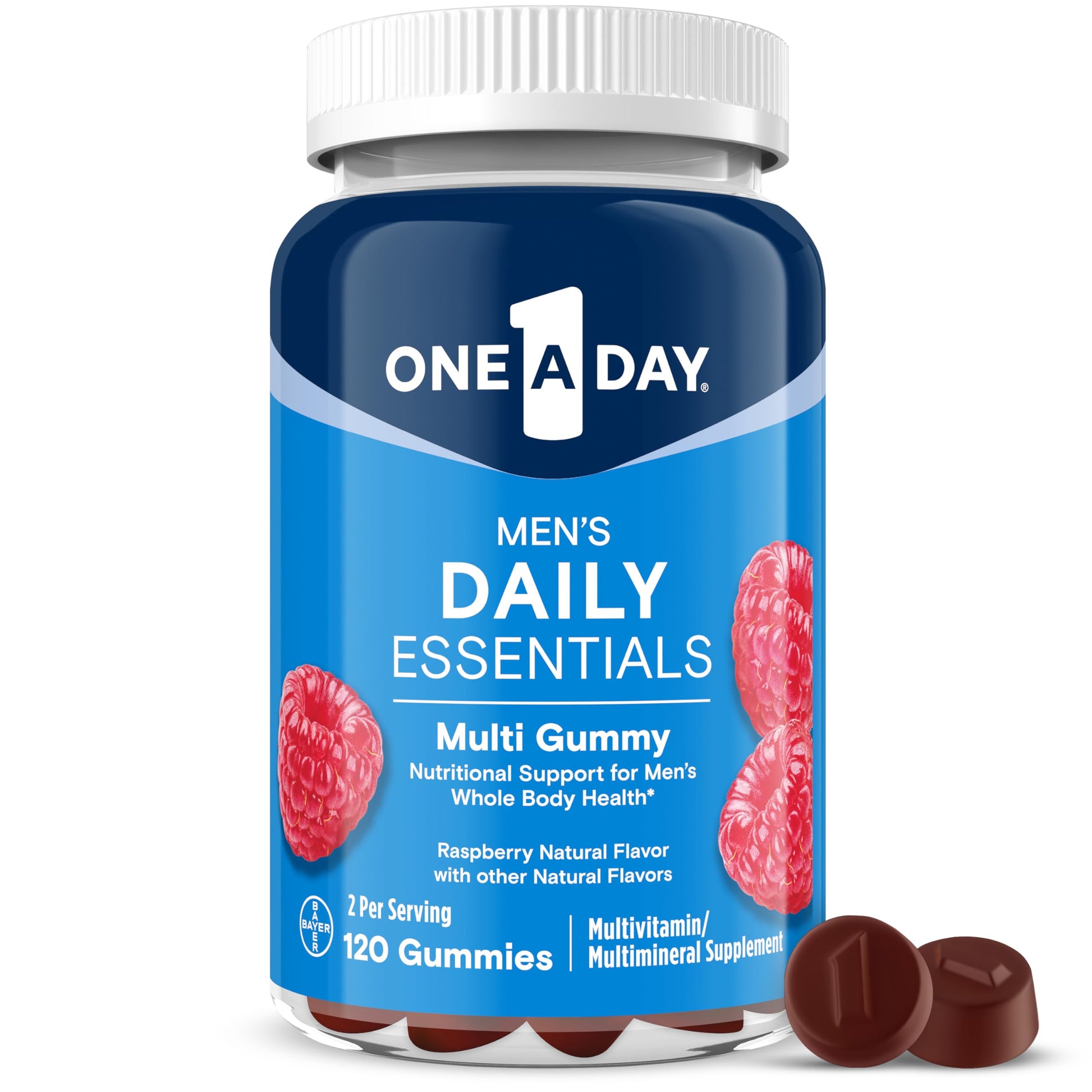 One A Day Men’s Daily Essentials Multivitamin Gummies, Multivitamin for Men, Bone Health, Zinc, Raspberry Natural Flavor, 120 Gummies ONE A DAY uk supplements