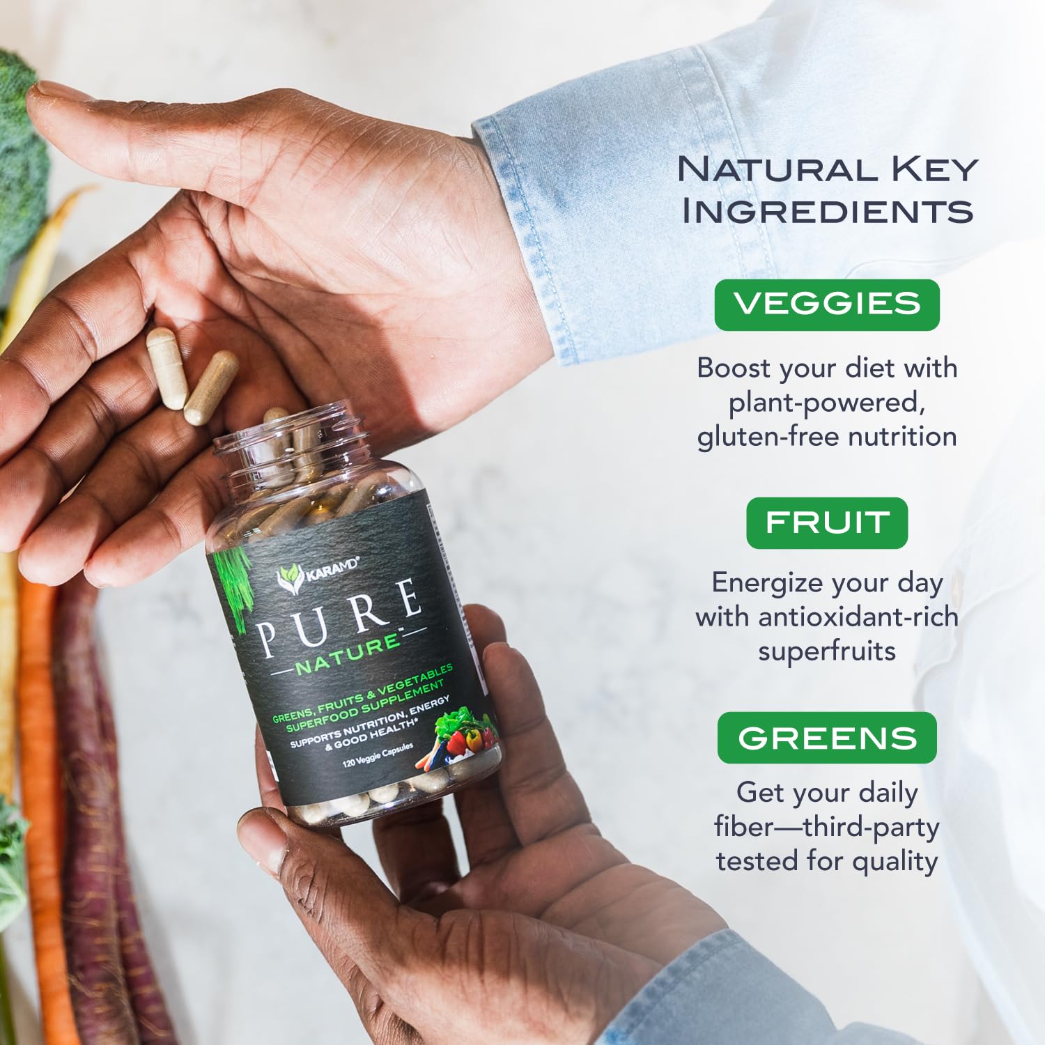 KaraMD Pure Nature Greens Whole Food Supplement & Revive Reds Polyphenol Energy Booster | Antioxidants, Shilajit & Enzymes | Vegan Friendly, Gluten Free, Non-GMO (30 Servings) KaraMD uk supplements