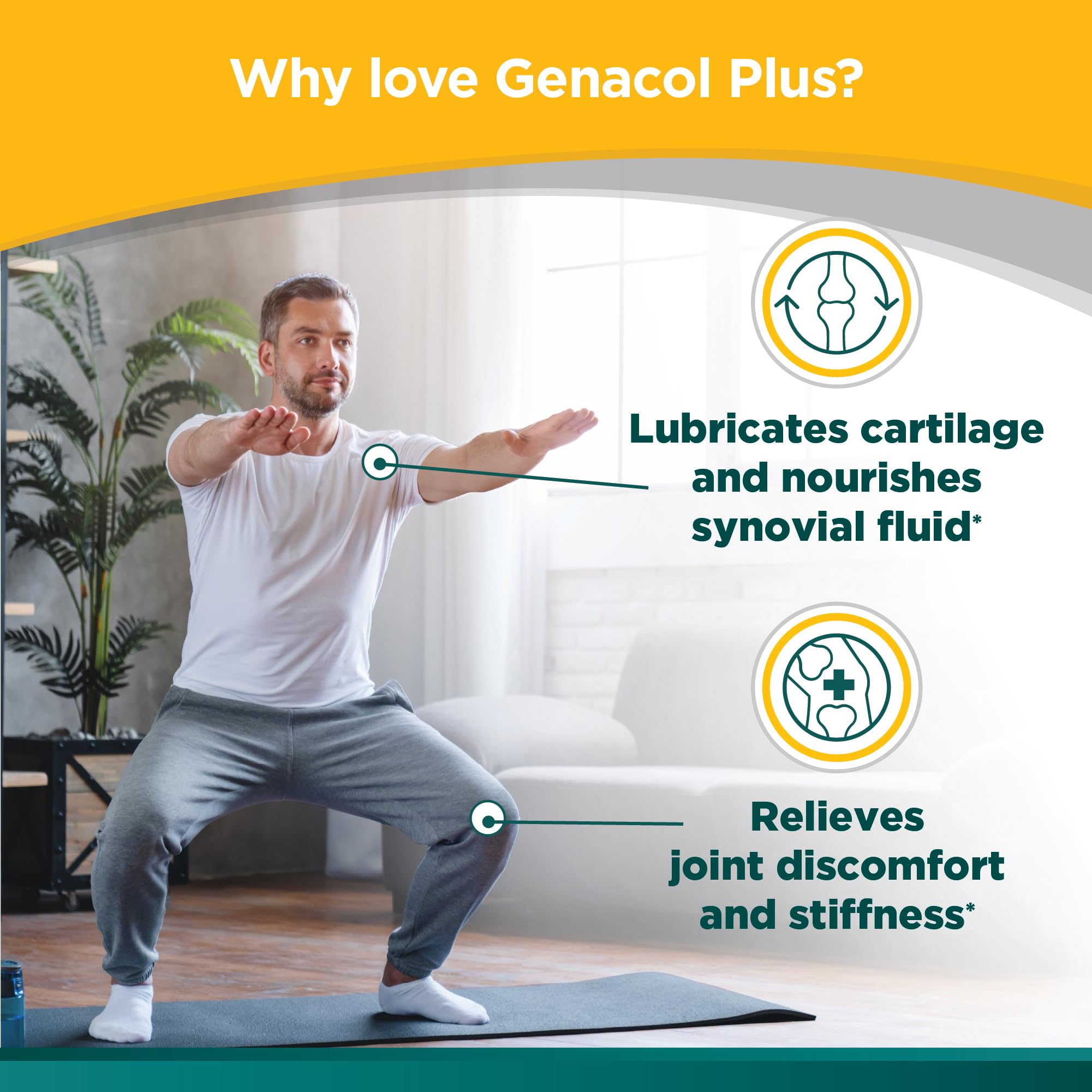 Genacol Plus – Glucosamine and Collagen Joint Supplement, Lubricates, Protects and Maintains Heathy Joints, Relieves Joint Discomfort Plus, 180 Capsules (60-Day Supply) Genacol uk supplements