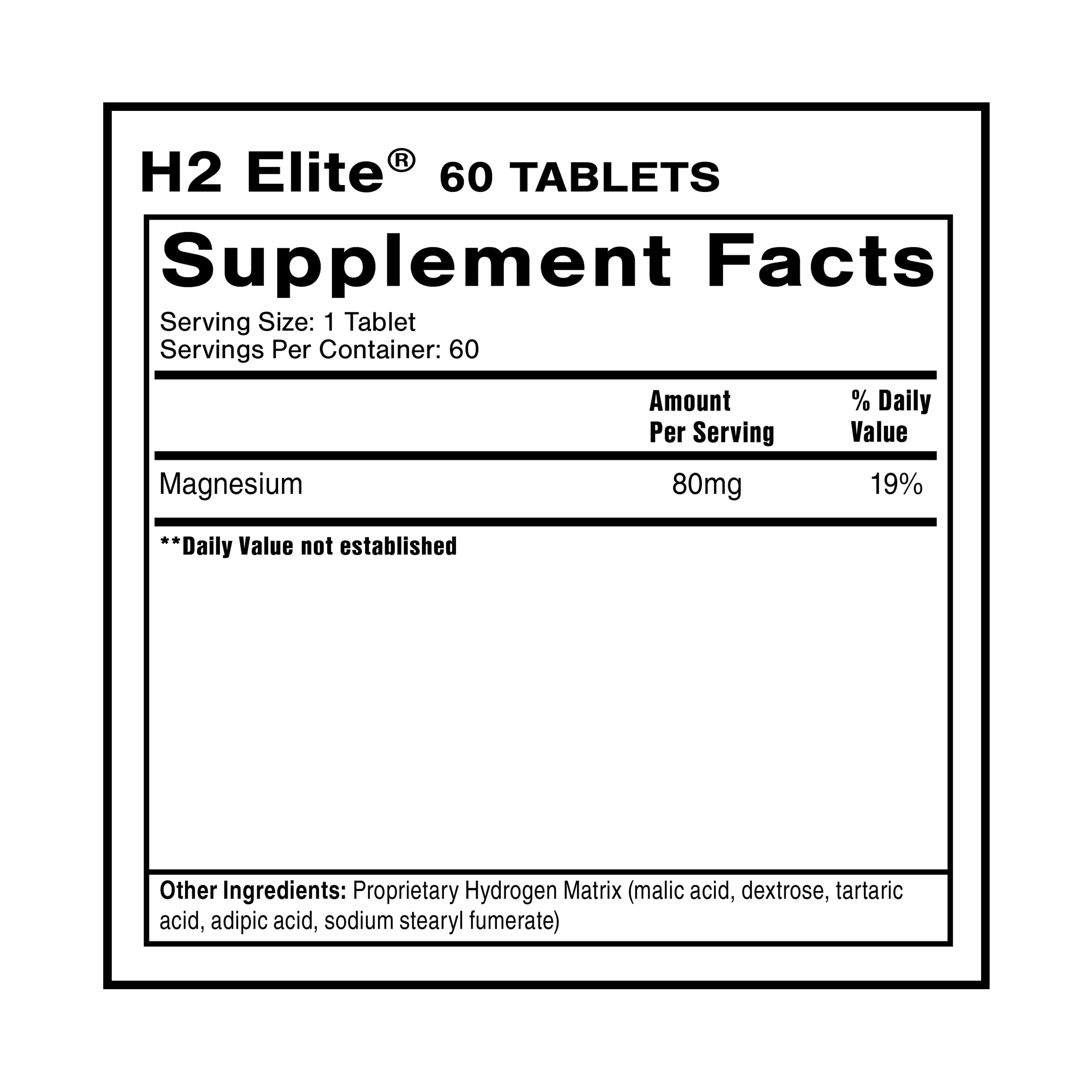 Quicksilver Scientific H2 Elite - Molecular Hydrogen for Energy + Metabolism Support, Water Tablets Perfect for Open Containers - Magnesium Malate Drink Additive (60 Molecular Hydrogen Tablets) Quicksilver Scientific uk supplements