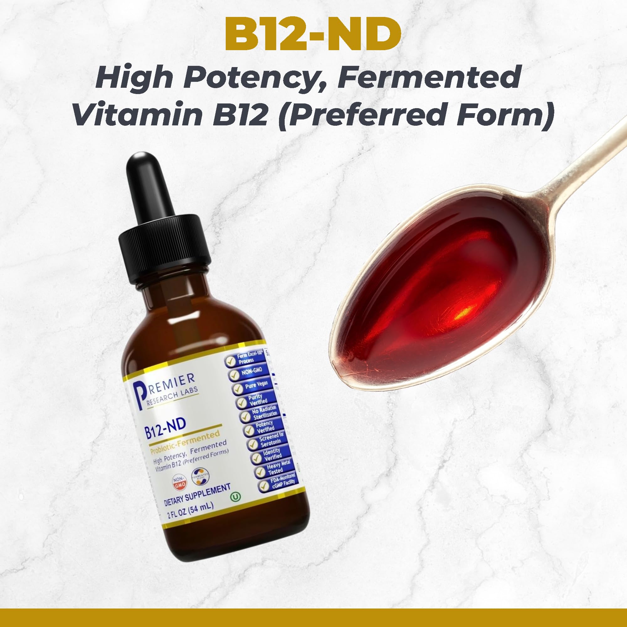 Premier Research Labs B12-ND - Vitamin B12 Liquid, B12 Vitamins, B12 Drops, B-12 Tincture with Methylcobalamin, Adenosylocobalamin, Hydroxcobalamin, 1000 mcg B12 Per Serving - 2 Fl Oz Premier Research Labs uk supplements