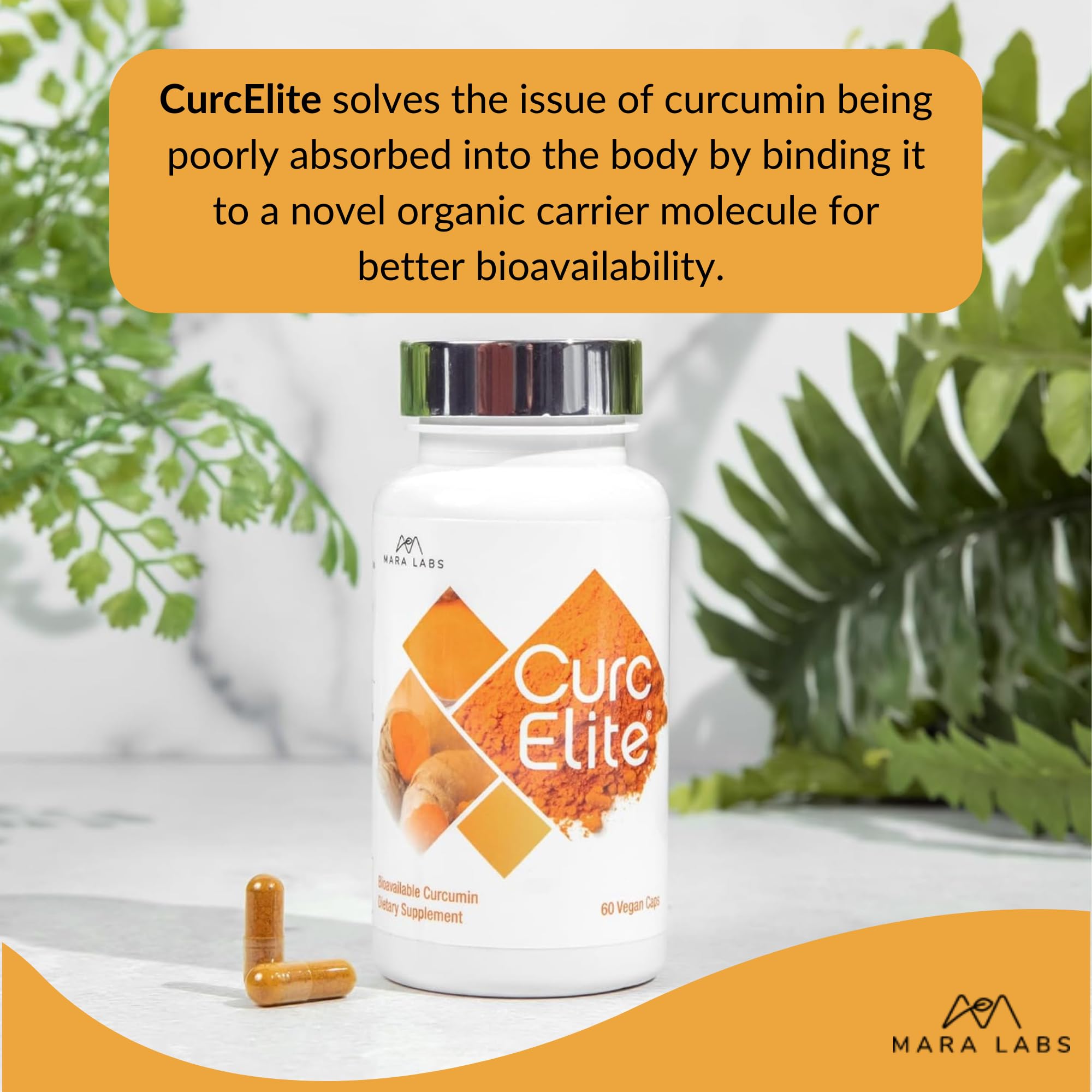 Mara Labs CurcElite Curcumin | Turmeric Extract 95% Curcuminoids | Vegan, No Fillers, and Non-GMO | 60 Vegan Capsules BrocElite uk supplements