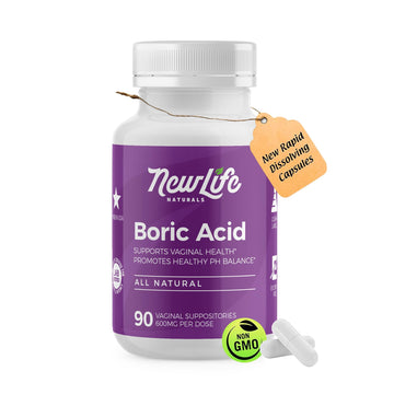 NewLife Naturals - Medical Grade Boric Acid Vaginal Suppositories - 600mg - 100% Pure Womens pH Balance Pills - Yeast Infection, BV - 90 Capsules: Made in USA NewLife Naturals uk supplements