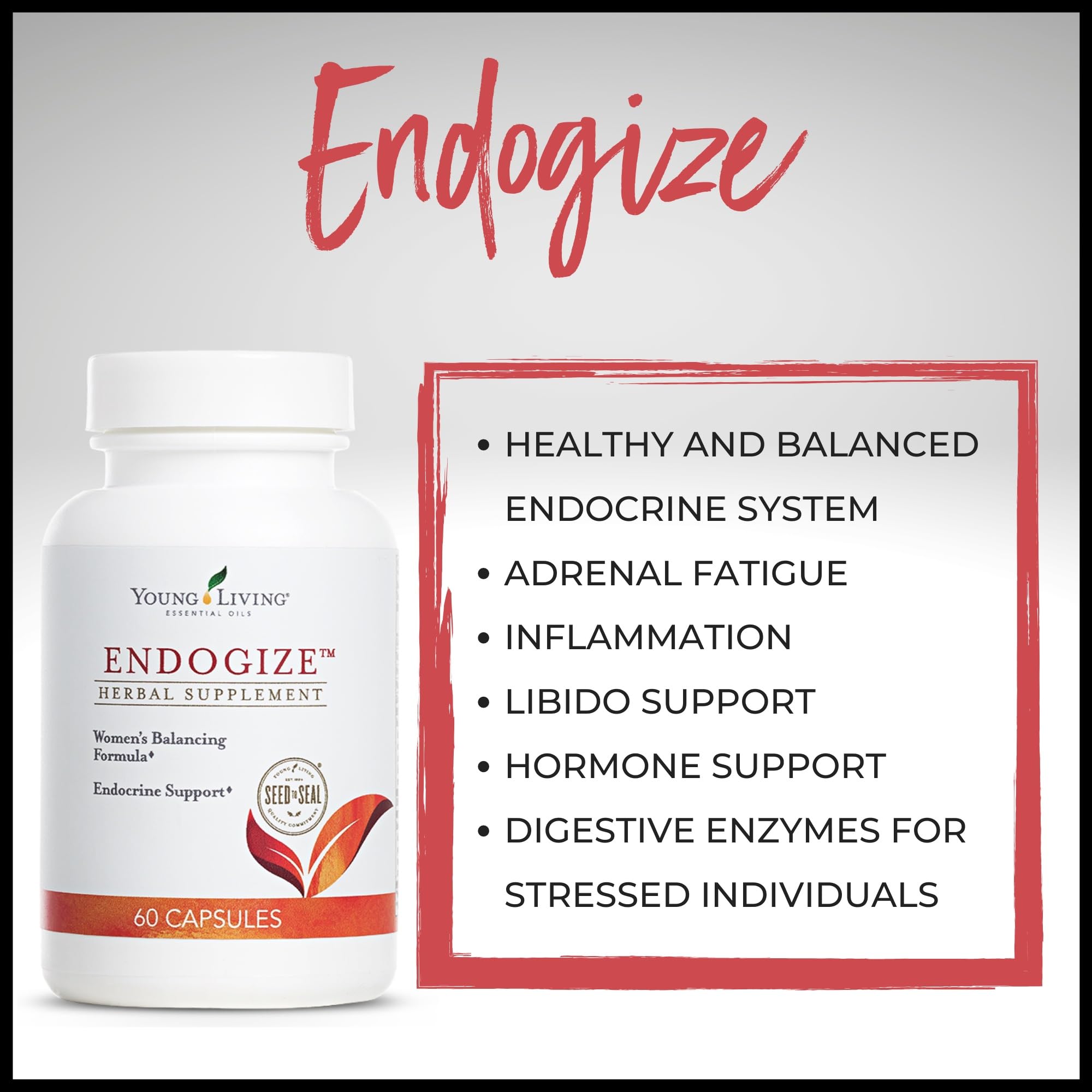 Young Living - EndoGize 60 Capsules | Hormonal Health & Endocrine System Support with Essential Oils | Daily Herbal Supplement for Women's Wellness & Balancing Formula Young Living uk supplements