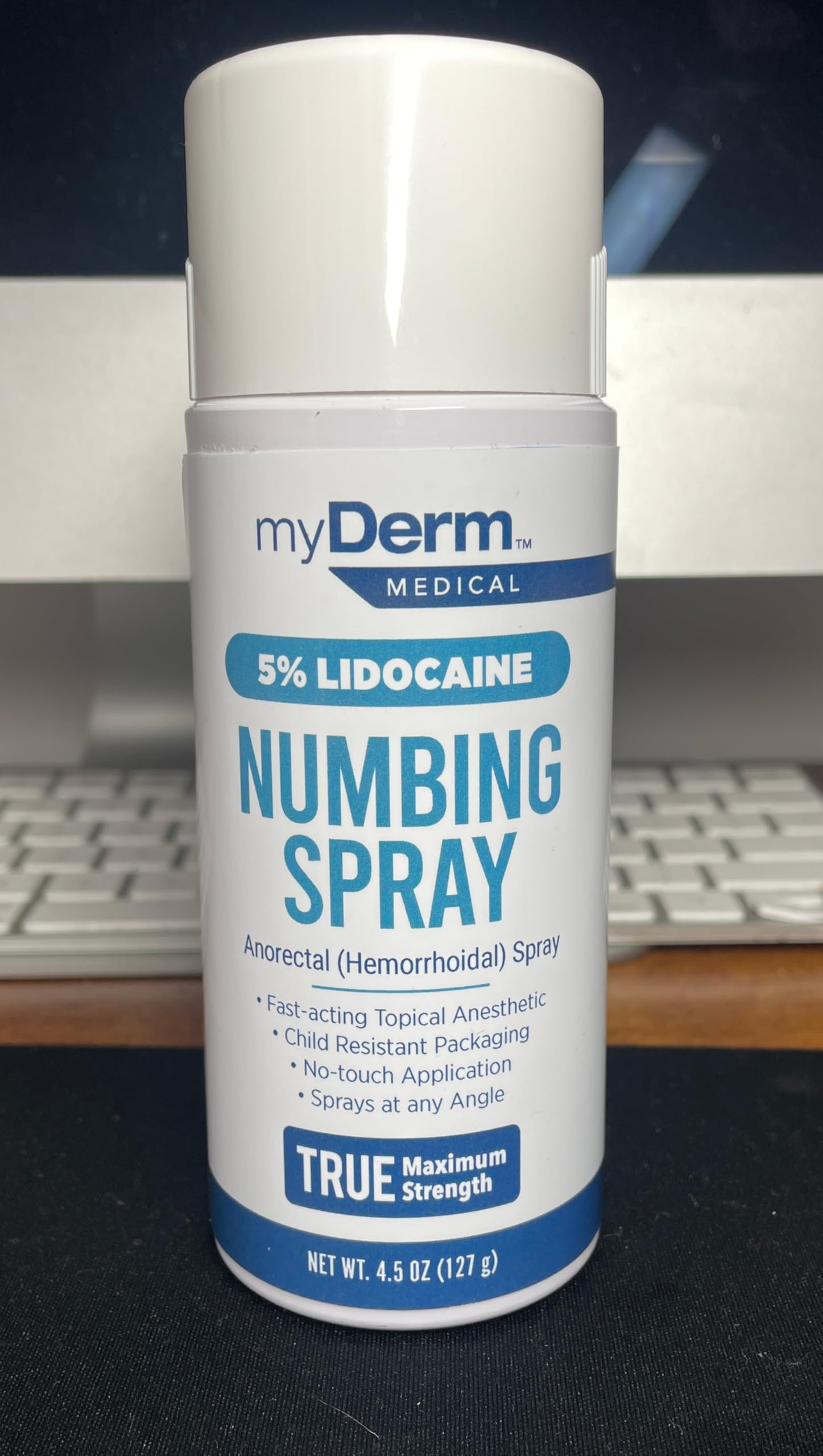 Myderm Medical Numbing Spray - 4.5oz - Maximum Strength 5% Lidocaine with Phenylephrine HCl and Witch Hazel - Fast-Acting Reliever with A Touch-Free Application - First Aid Supplies - Made in USA Myderm uk supplements