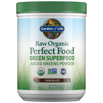 Garden of Life Raw Organic Perfect Food Green Superfood Juiced Greens Powder - Chocolate, 60 Servings, Non-GMO, Gluten Free, Vegan Whole Food Dietary Supplement Plus Probiotics, Enzymes Garden of Life uk supplements