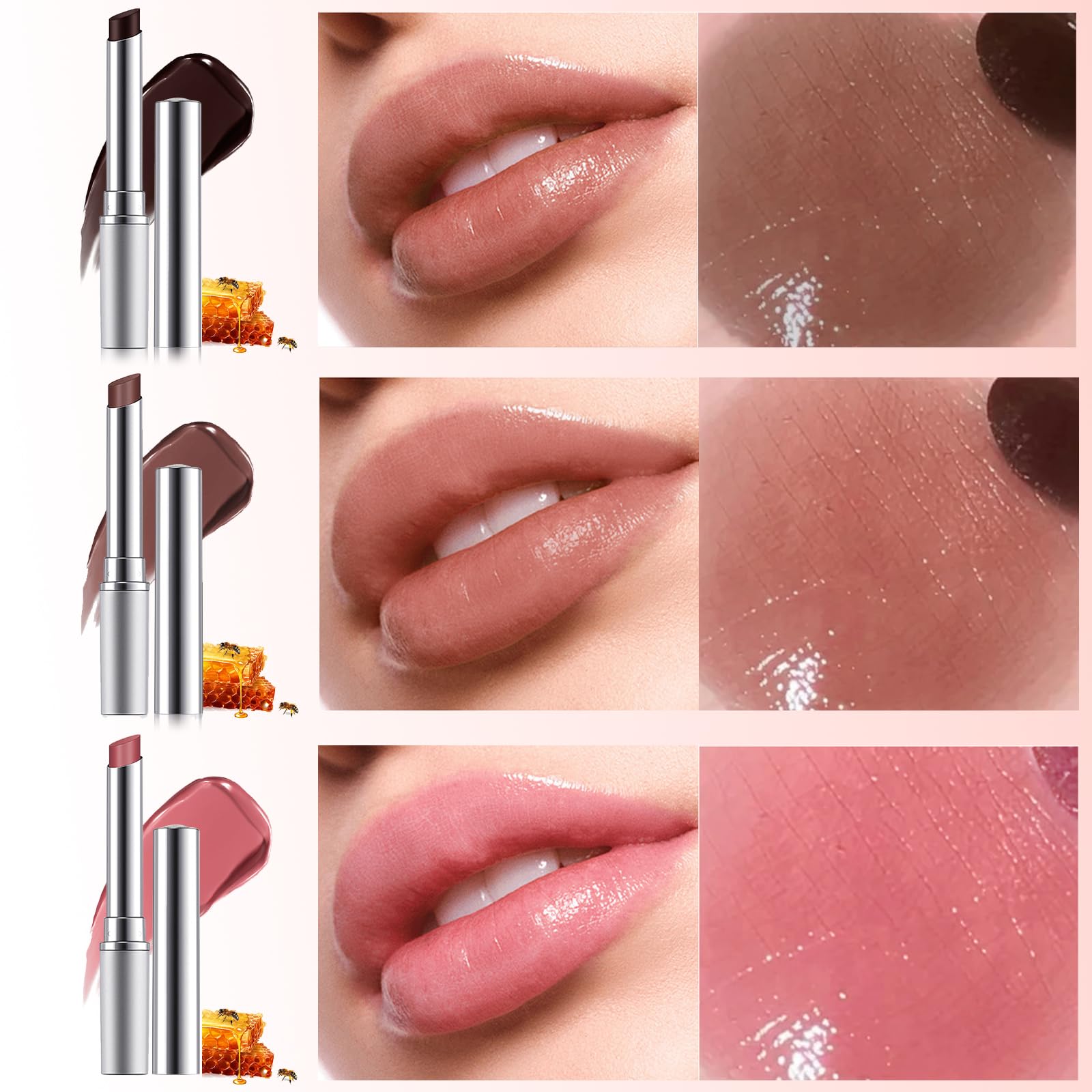 Erinde 2PCS Honey Lipstick Tinted Lip Balm - Hydrating Natural Glossy Lip Balm, Sheer Lightweight Color, Moisturizing Lipstick Makeup Lip Care Balm with a Hint of Natural Black Cherry Tint Erinde uk supplements