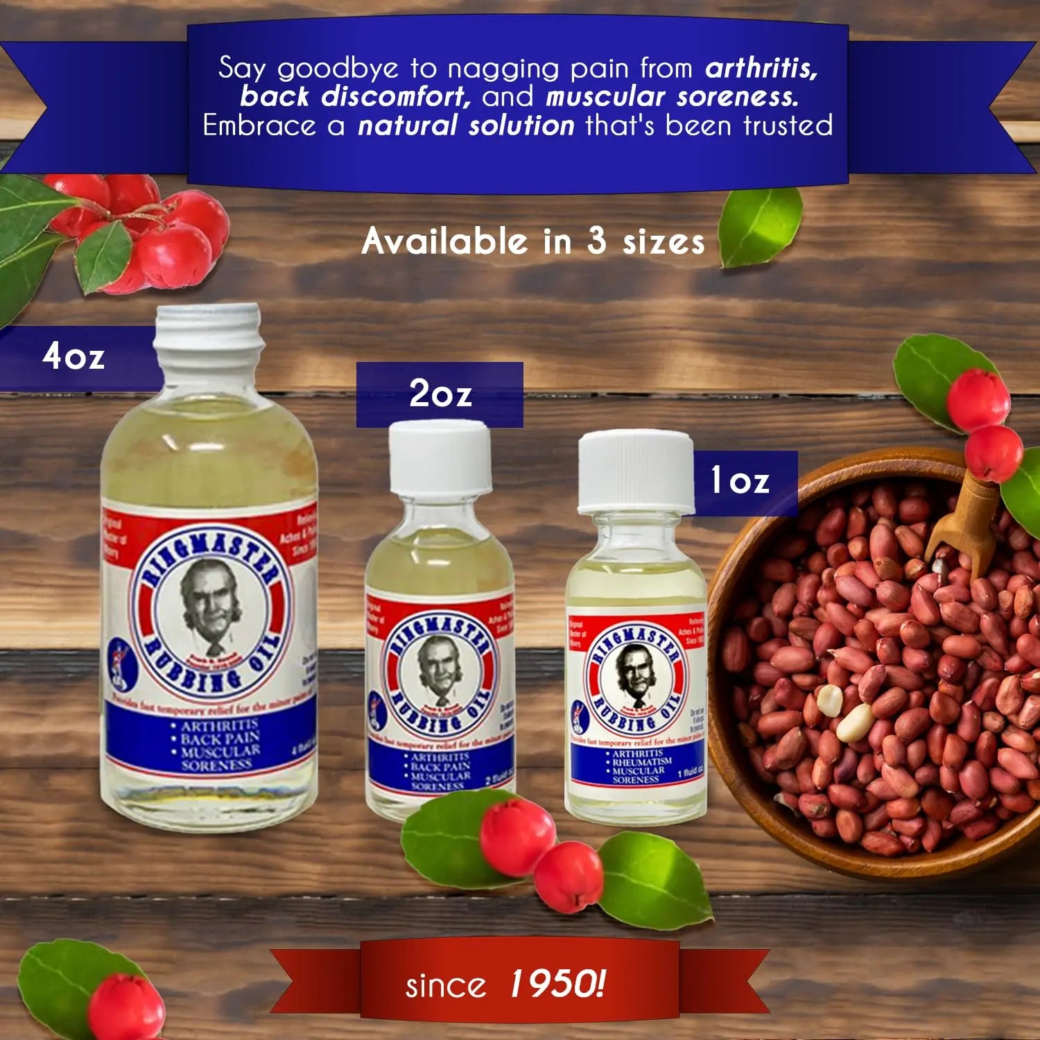 Ringmaster Rubbing Oil Pain Relief Since 1950 Made in USA for Arthritis, Rheumatism, Muscular Joint Soreness (1 oz) Ringmaster Rubbing Oil uk supplements