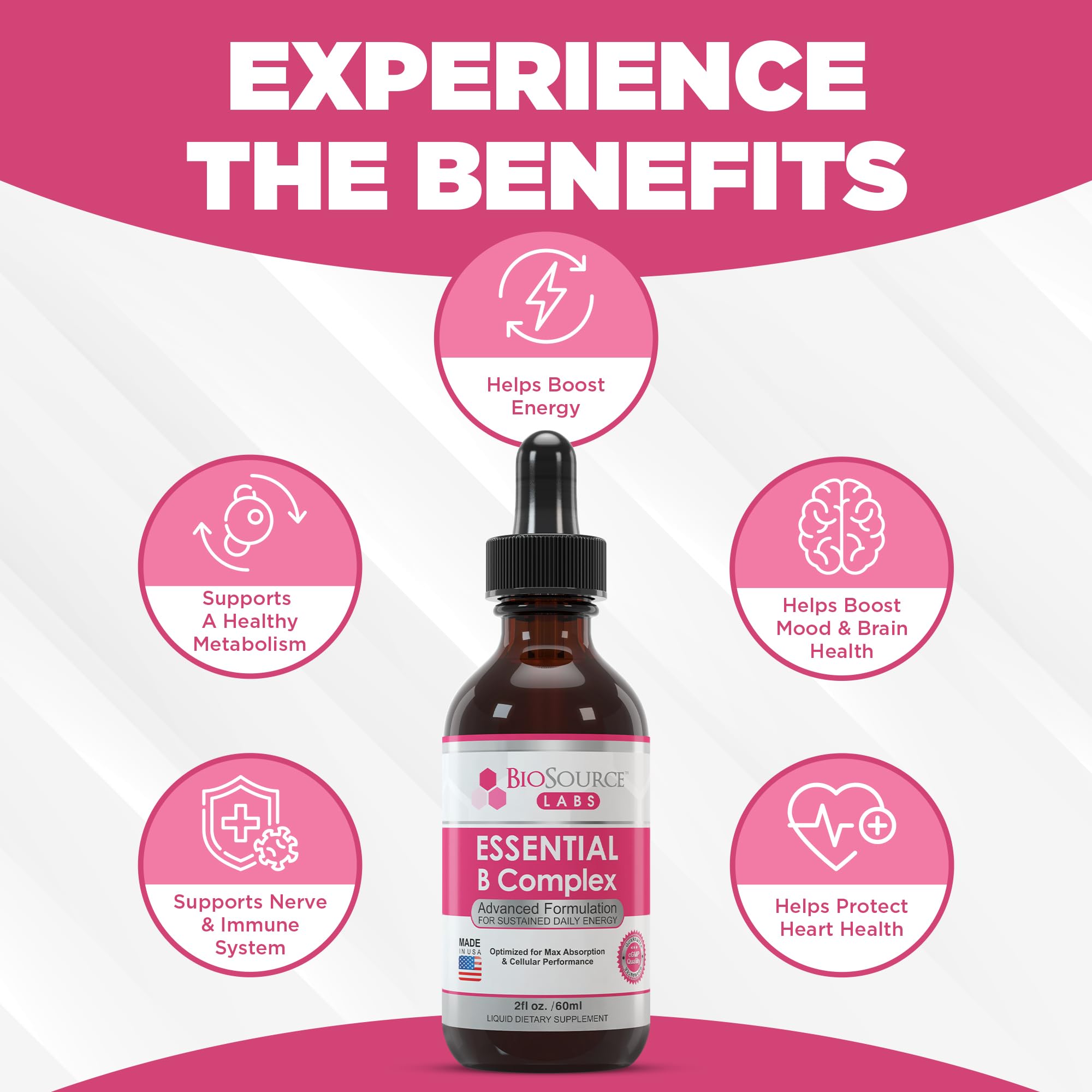 BioSource Labs Essential B Complex - Daily Vegan Vitamin B-Complex Sublingual Liquid BioSource Labs uk supplements