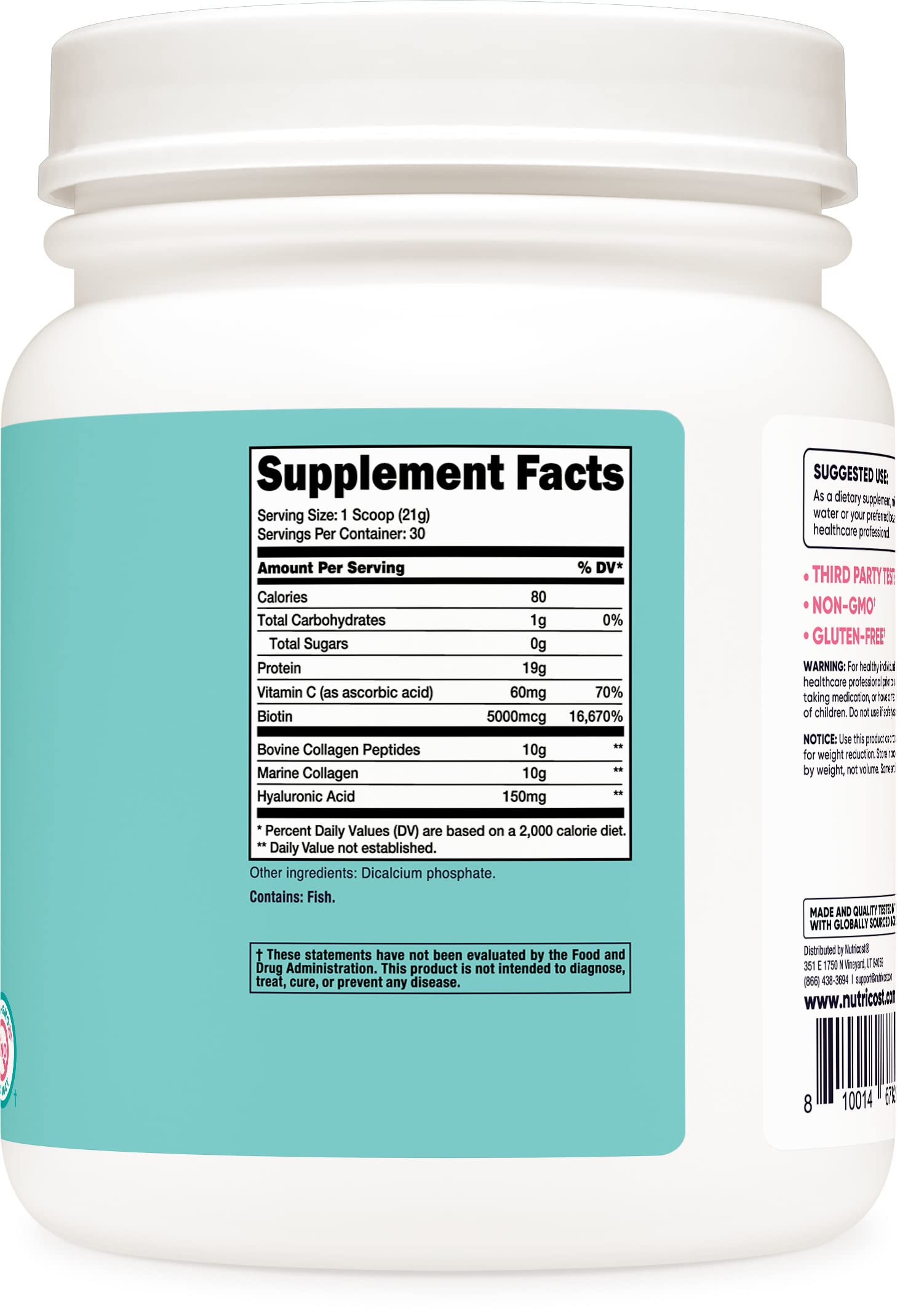 Nutricost Collagen for Women 30 Servings (Unflavored) - Grass-Fed Collagen Peptides Nutricost uk supplements