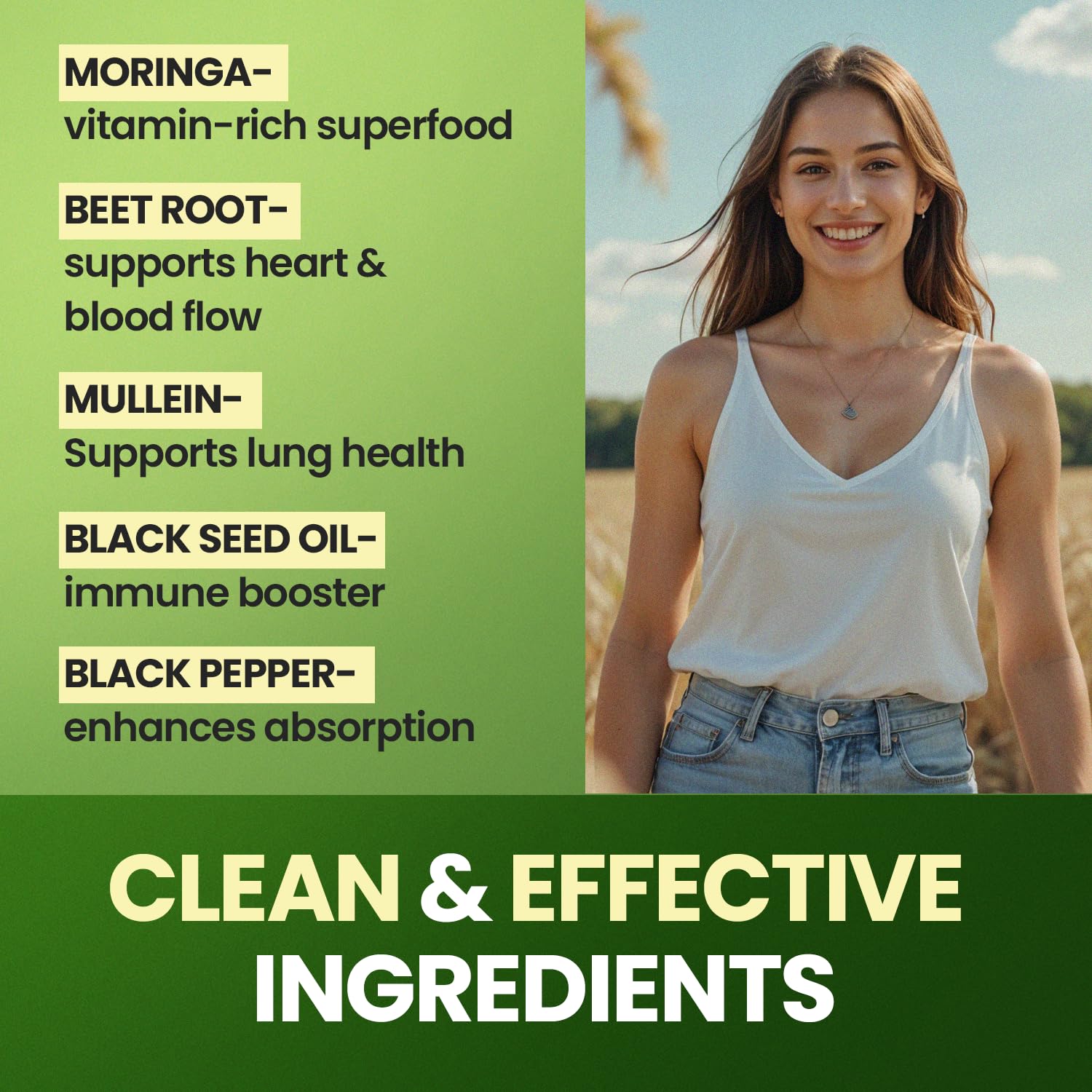 Moringa Capsules, Beet Root, Mullein Leaf - Energy, Skin, Immune Supplement Superfood, Rich in Antioxidants, Minerals & Essential Vitamins - High Absorption Non-GMO - Made in USA - 60ct Vitamax uk supplements