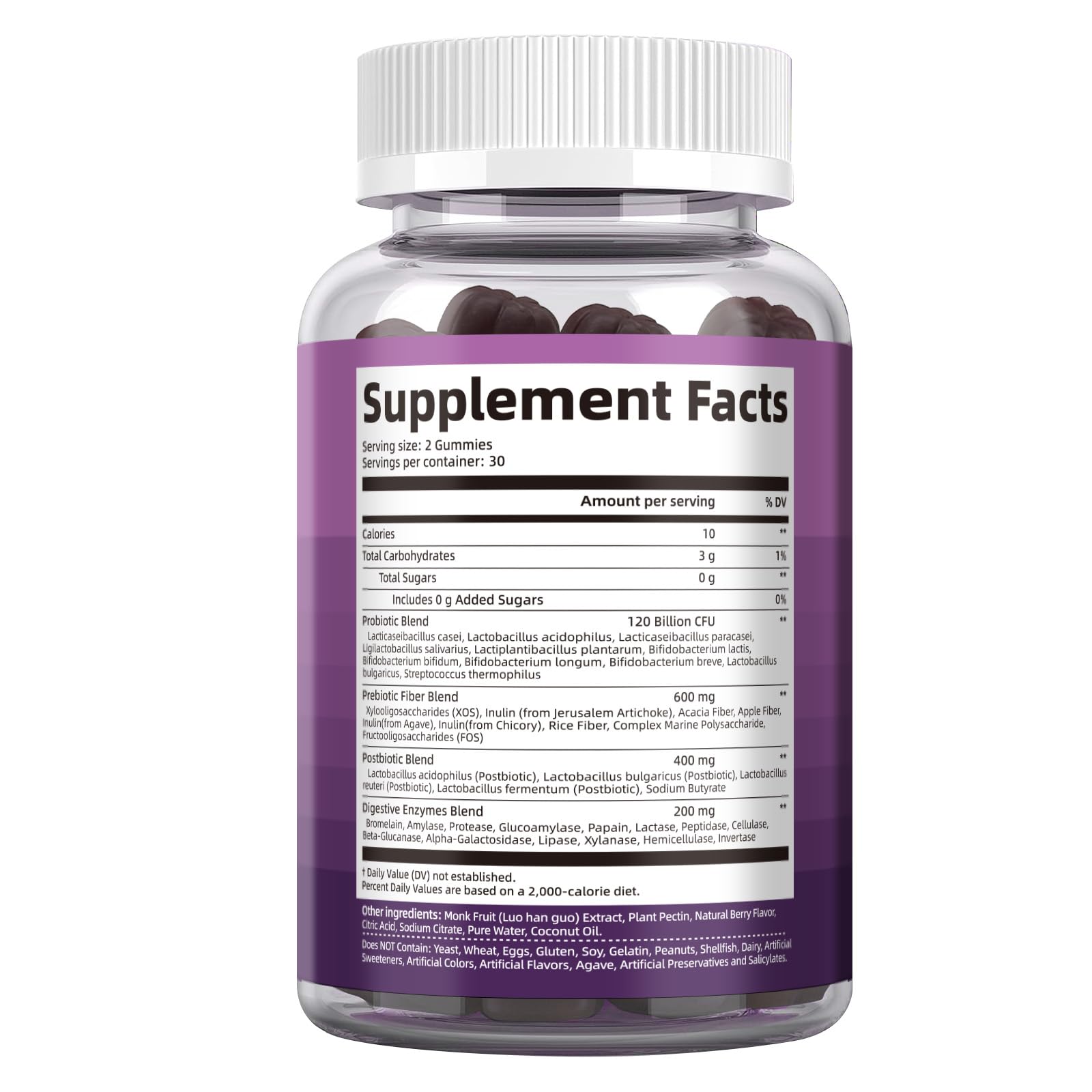 Migcopat Pre Post Probiotics Gummies, 5 in 1 Probiotic Prebiotic Postbiotic Digestive Enzymes with Fiber, 120 Billion CFU Probiotics Complete Gut Support, Sugar Free, Vegan, BlackBerry Flavor, 60 Cts Migcopat uk supplements