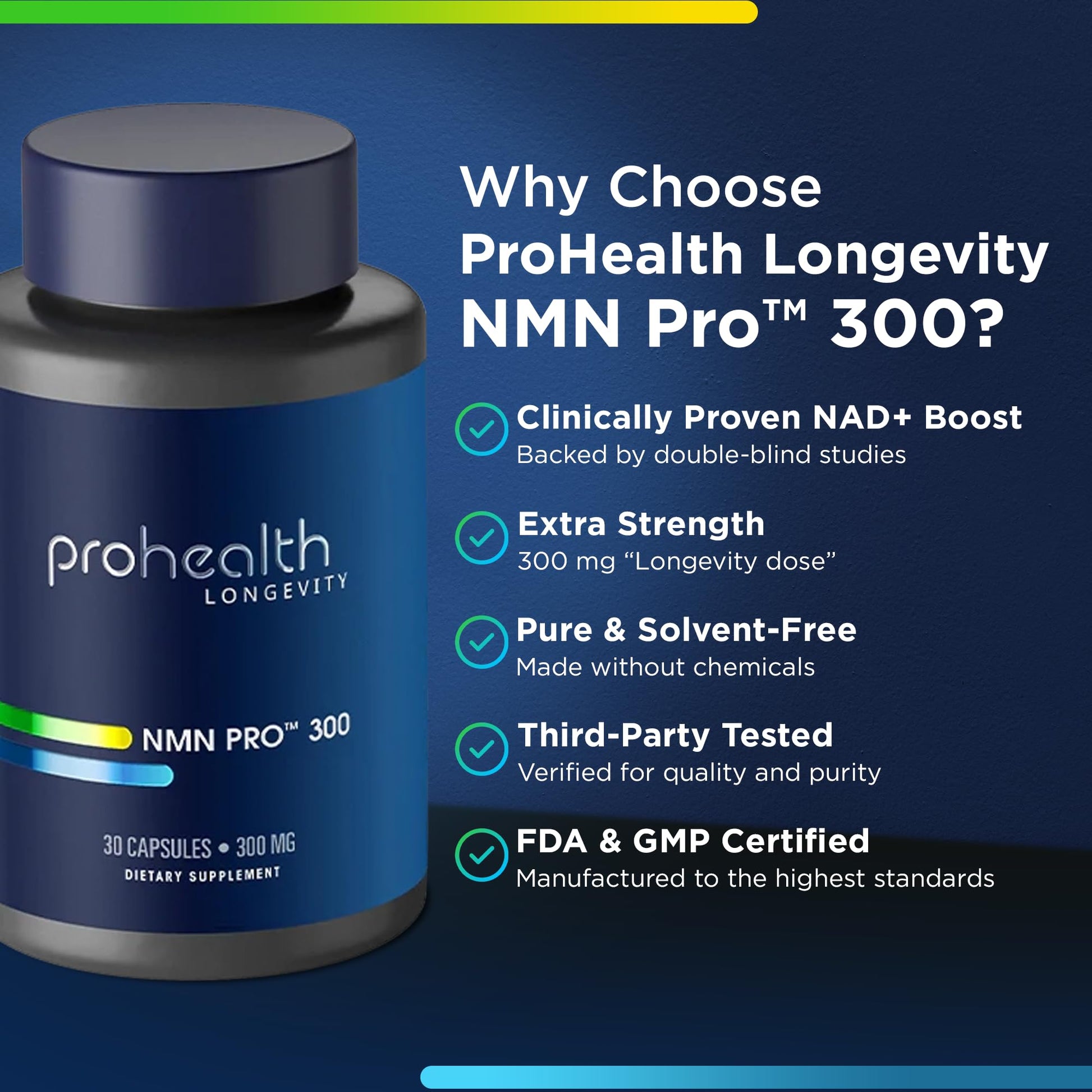 ProHealth NMN Pro 300 (30 Capsules) Clinically Studied Uthever® NMN. NAD+ Precursor for Cellular Energy, Mitochondrial Support & Healthy Aging. USA Manufactured, Triple Lab-Tested ProHealth uk supplements