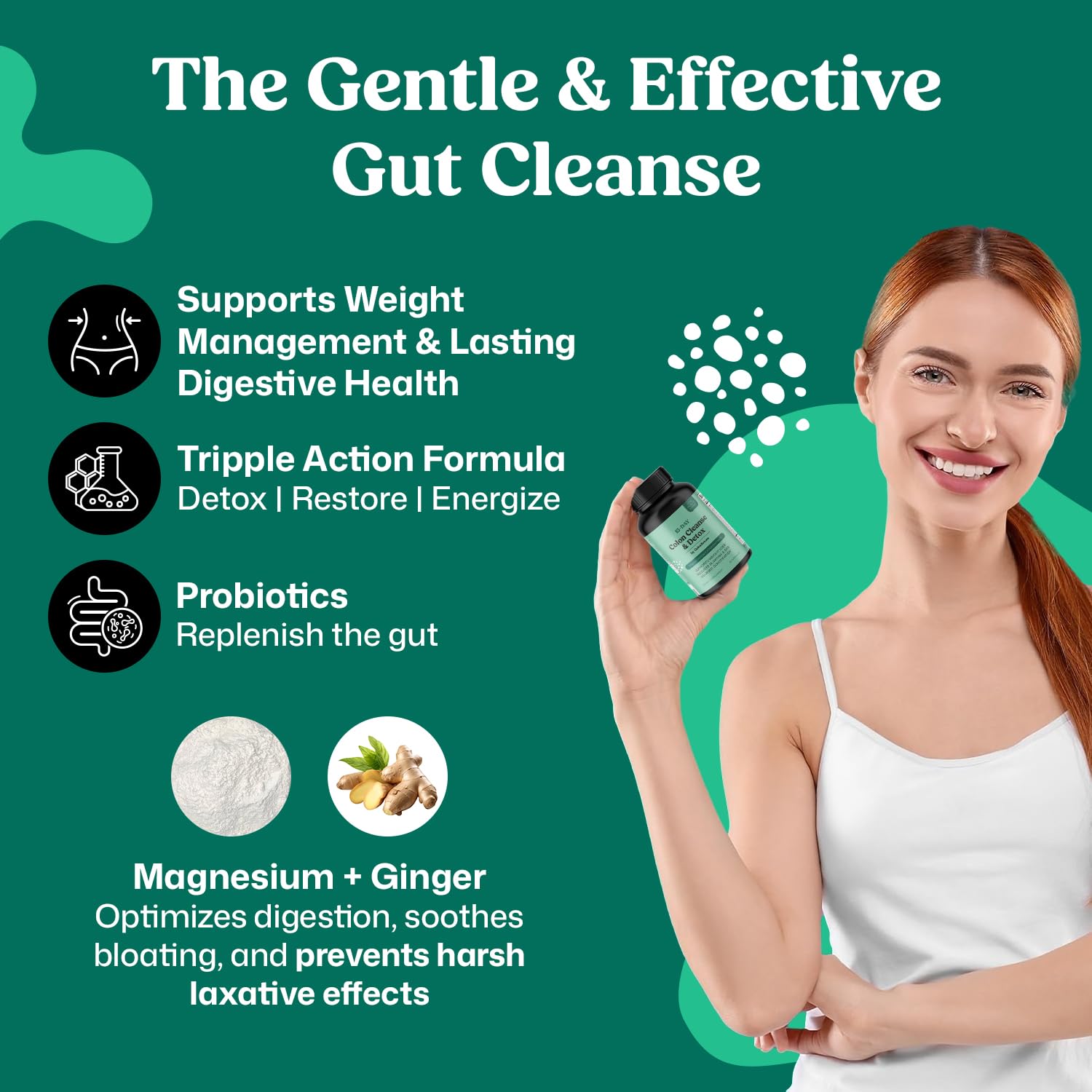 ColonBroom 15 Day GLP-1 Colon Cleanse & Detox Cleanse for Weight Management with Probiotics & Magnesium | Reduce Bloating & Boost Metabolism & Digestion - Effective Gut Cleanser Detox for Women & Men ColonBroom uk supplements