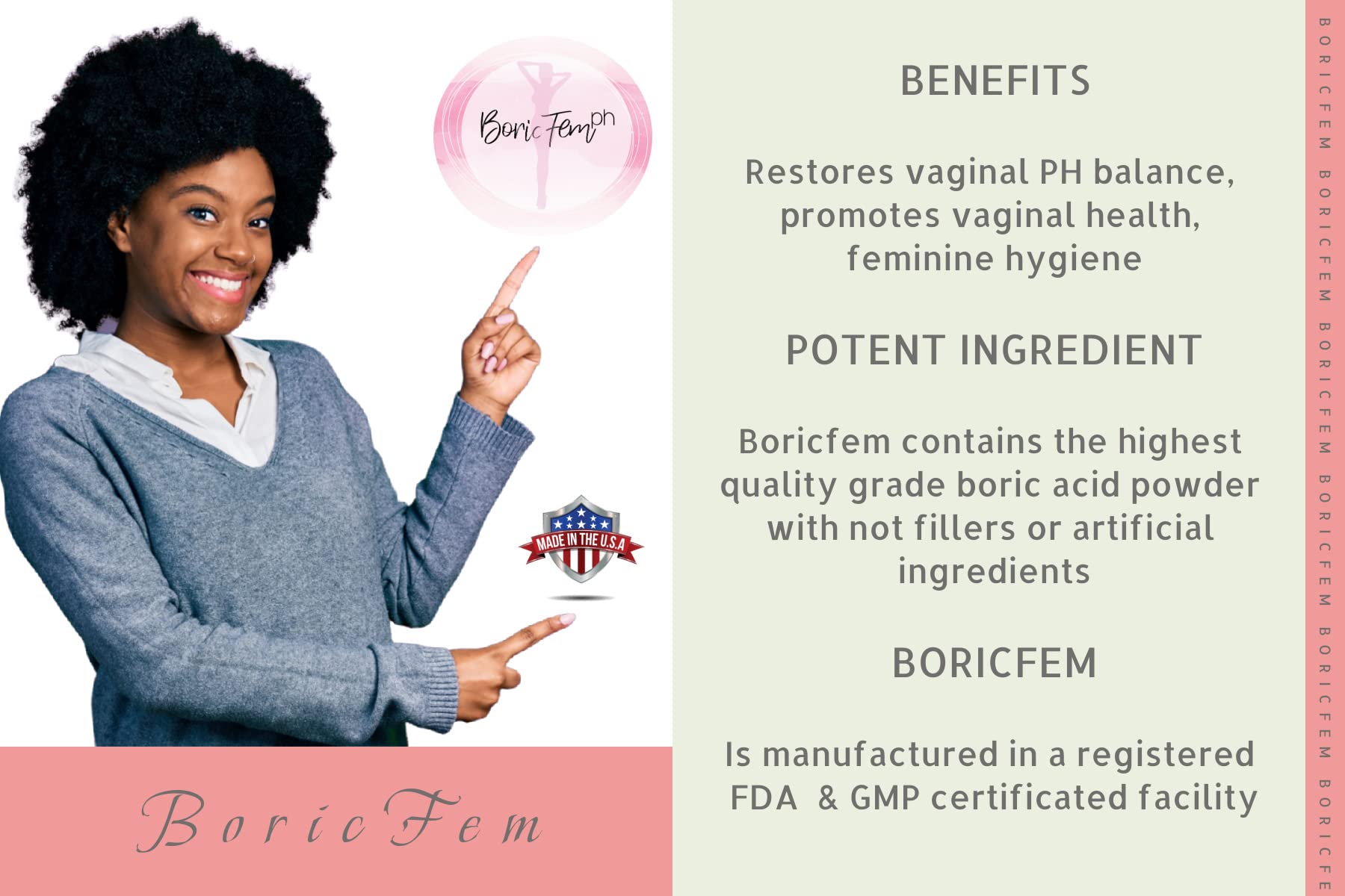 N'More Boric Acid Vaginal Suppositories - 30 Count, 600mg - 100% Pure Made in USA N'More uk supplements