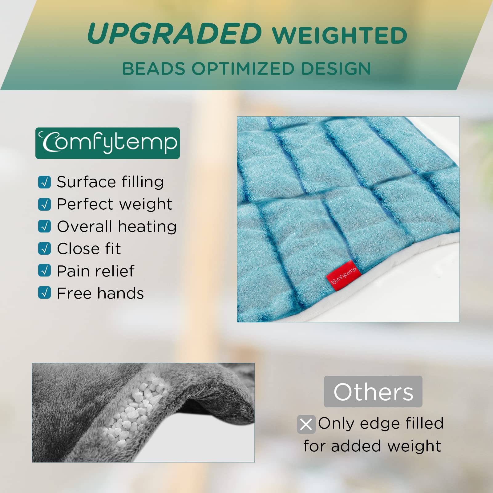 Weighted Heating Pad for Neck and Shoulders, Comfytemp 2.2lb Large Electric Heated Neck Comfytemp uk supplements