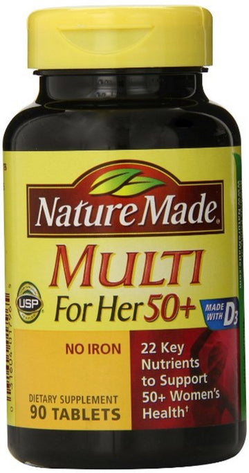Nature Made Multi for Her 50+ Vitamin/Mineral Tablets 90 ea (Pack of 5) Nature Made uk supplements