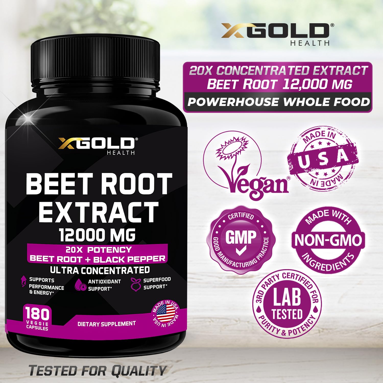 Beet Root Extract Capsules - 12000mg 20x Concentrated Beet Root Capsules Supplement X Gold Health uk supplements