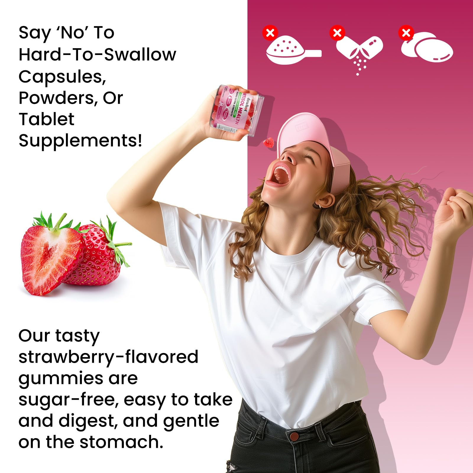 duwhot Cortisol Gummies, 15 in 1 Lower Cortisol Supplements for Women, w. Ashwagandha, Magnesium, Phosphatidylserine, Folate for Hormone Balance, Mood, Focus, Sleep Support, Sugar Free, Vegan, 60 duwhot uk supplements