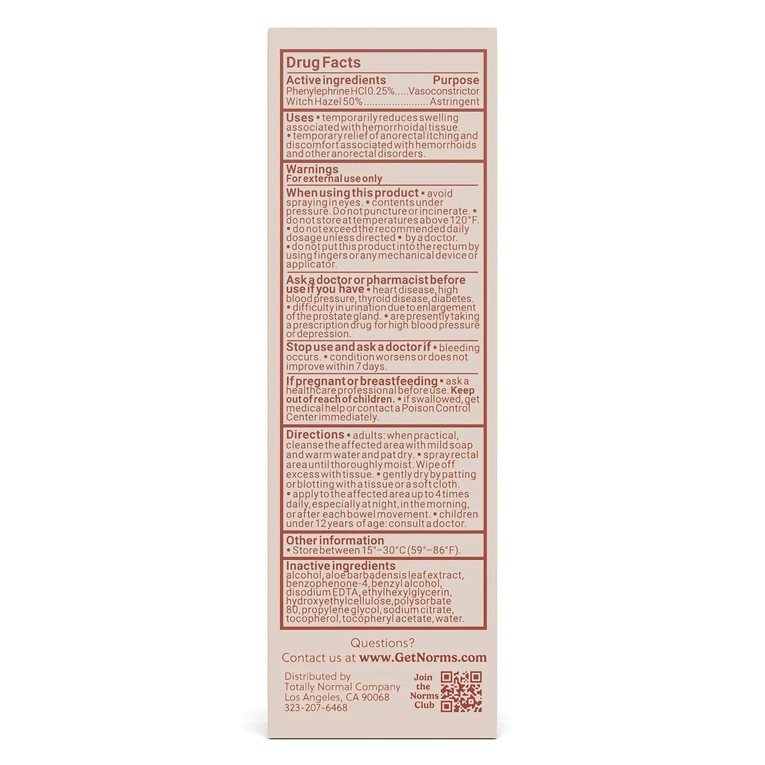 Norms Cooling Hemorrhoid Spray, Maximum Strength Touch-Free Relief with Phenylephrine, Witch Hazel, Aloe, Shrinks Swelling, Calms Itching, Soothes on Contact, 3oz Spray Norms uk supplements