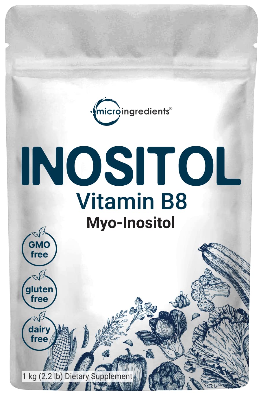 Pure Inositol Powder, Myo-Inositol B8 Powder, 1KG (2.2 Pounds), Strongly Supports Liver Micro Ingredients uk supplements