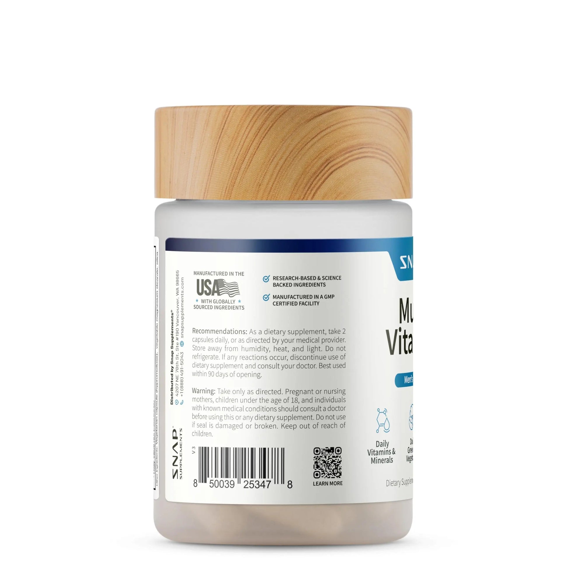 Snap Supplements Men's Multivitamins - Daily Vitamins & Minerals for Men - Vitamin D, B12, Zinc, Herbs & Vitamin C Snap Supplements uk supplements