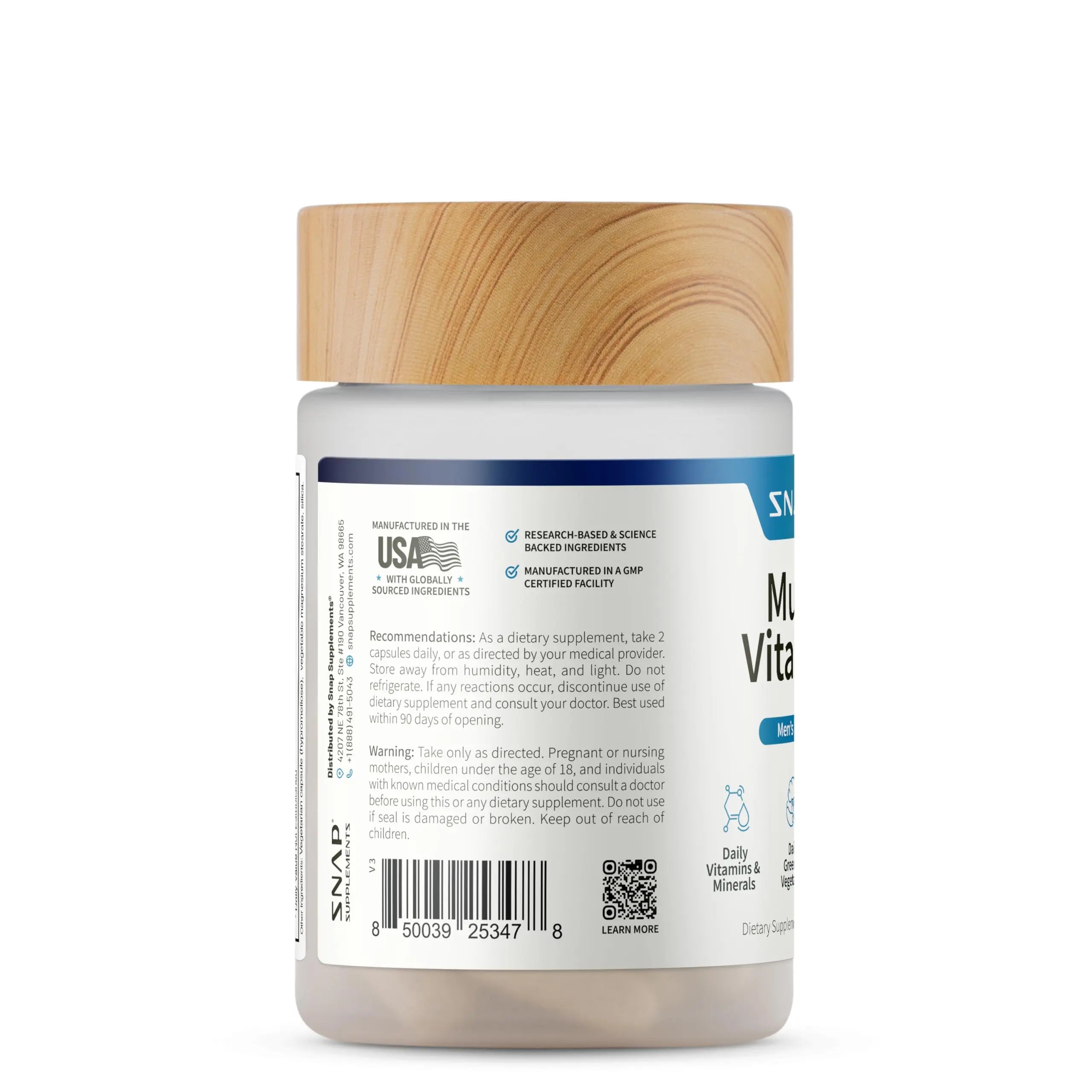 Snap Supplements Men's Multivitamins - Daily Vitamins & Minerals for Men - Vitamin D, B12, Zinc, Herbs & Vitamin C Snap Supplements uk supplements