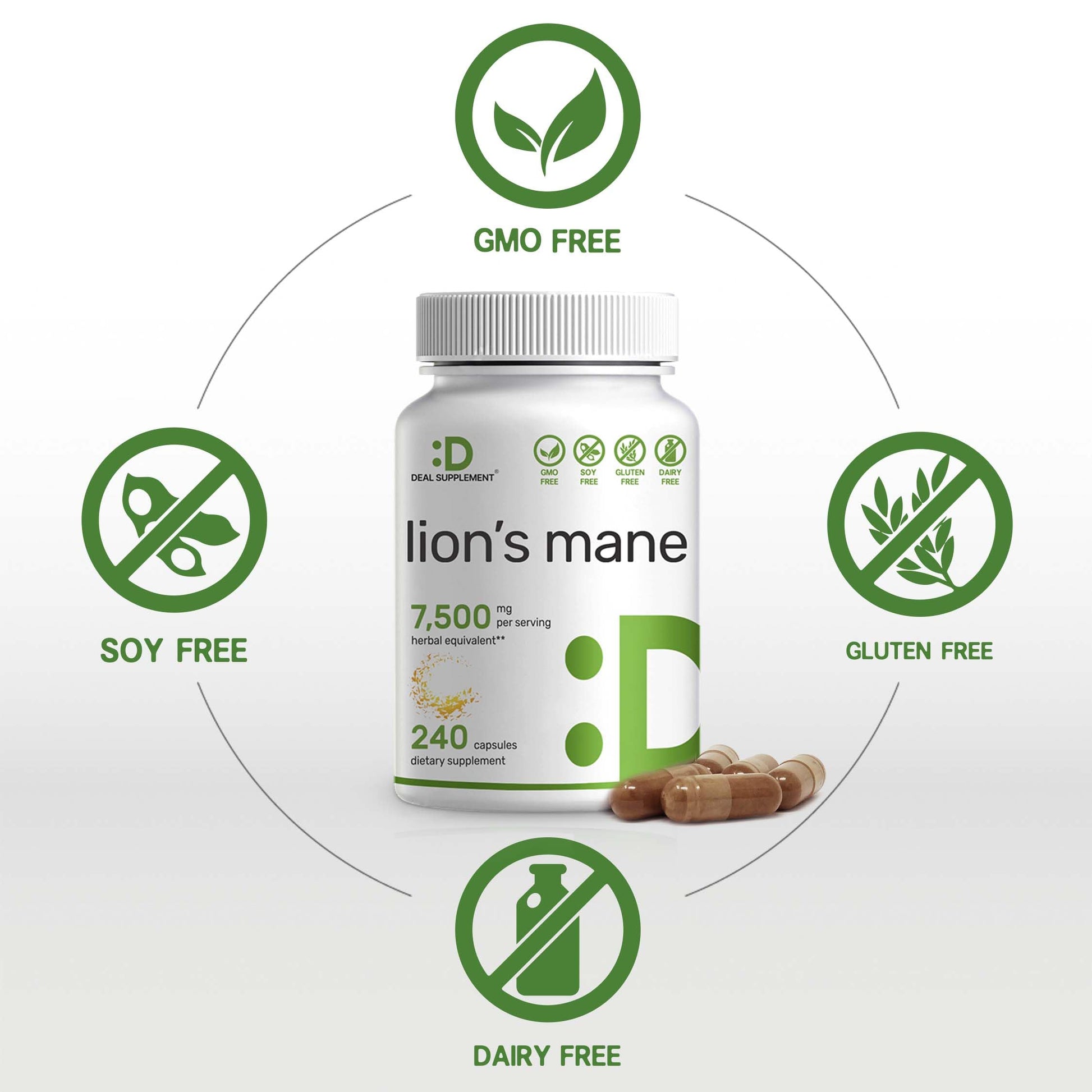 Lions Mane Mushroom Supplement, 7,500mg Per Serving, 240 Capsules – Active Fruiting DEAL SUPPLEMENT uk supplements