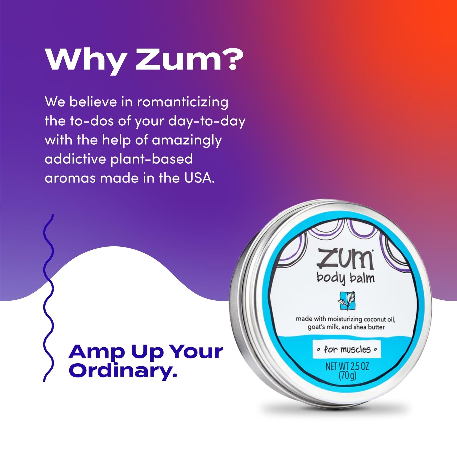 Zum Indigo Wild Body Balm for Muscles - Body Moisturizer for Women & Men - After Workout Muscle Recovery - Includes Goat's Milk, Shea Butter & Menthol - 2.5 oz Zum uk supplements