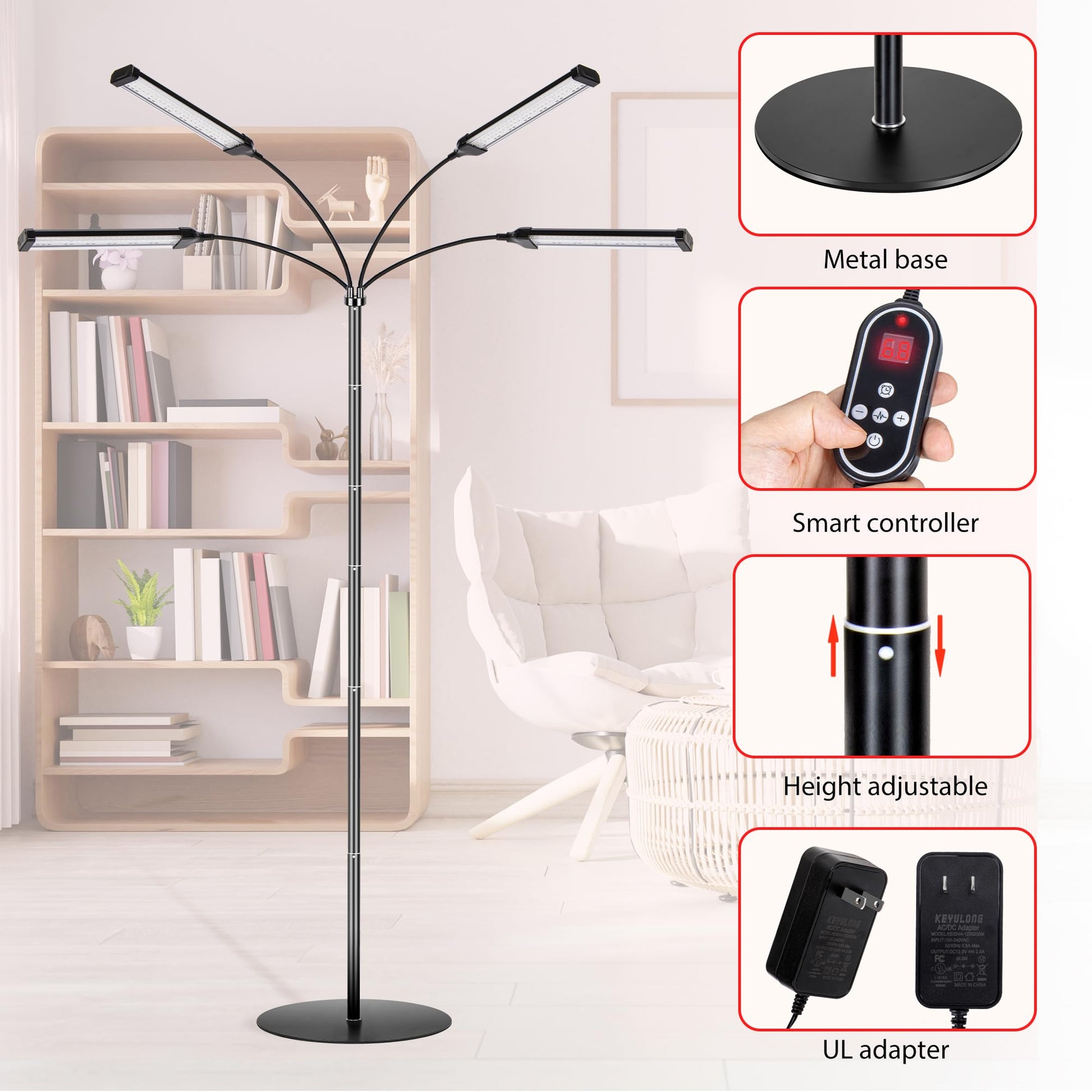 Dexnump Red Light Therapy for Face, 324 LEDs Red Light Therapy Lamp Height Free Adjustment Infrared Dexnump uk supplements