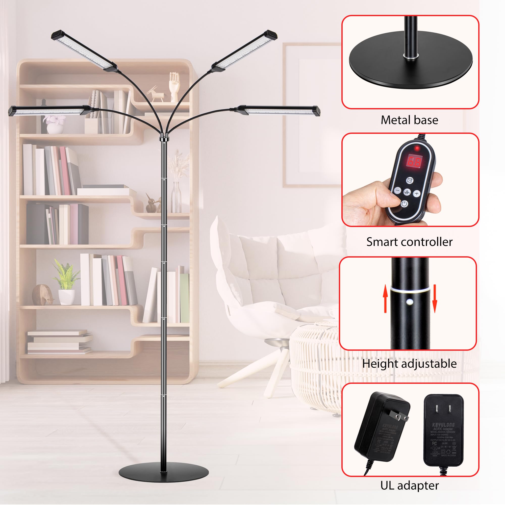 Dexnump Red Light Therapy for Face, 324 LEDs Red Light Therapy Lamp Height Free Adjustment Infrared Dexnump uk supplements