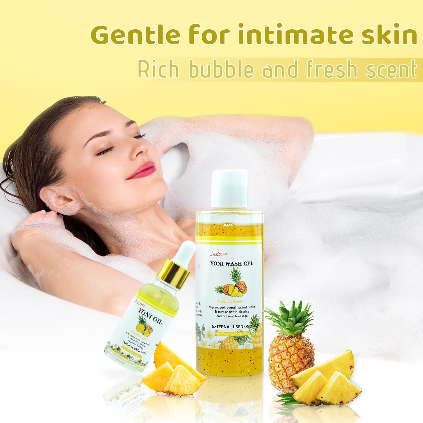 forvirness Natural Yoni Wash Yoni Oil Set, Cleanse - Remove Odor - ph Balance Feminine Wash forvirness uk supplements