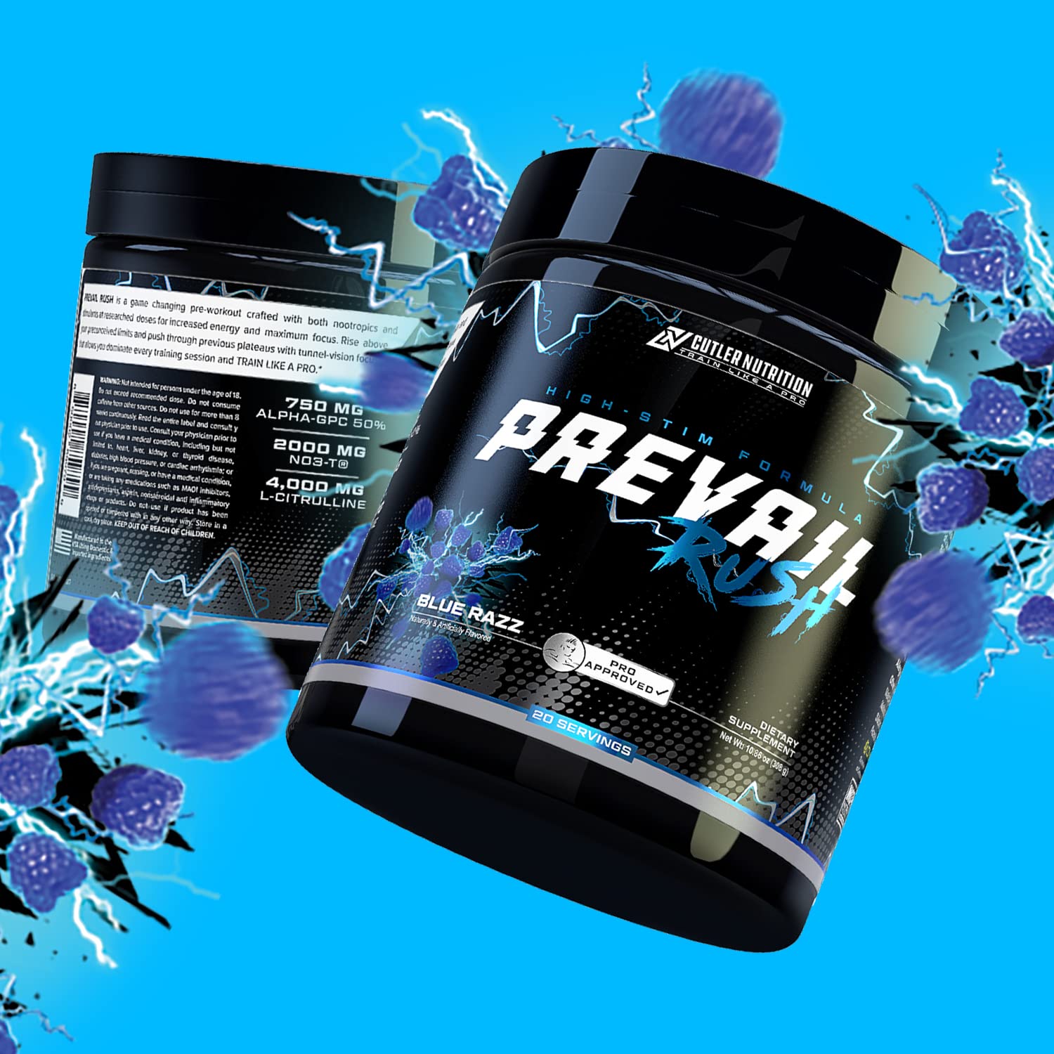 Cutler Nutrition High Stim Pre Workout Powder Prevail Rush Preworkout for Men & Women Cutler Nutrition uk supplements