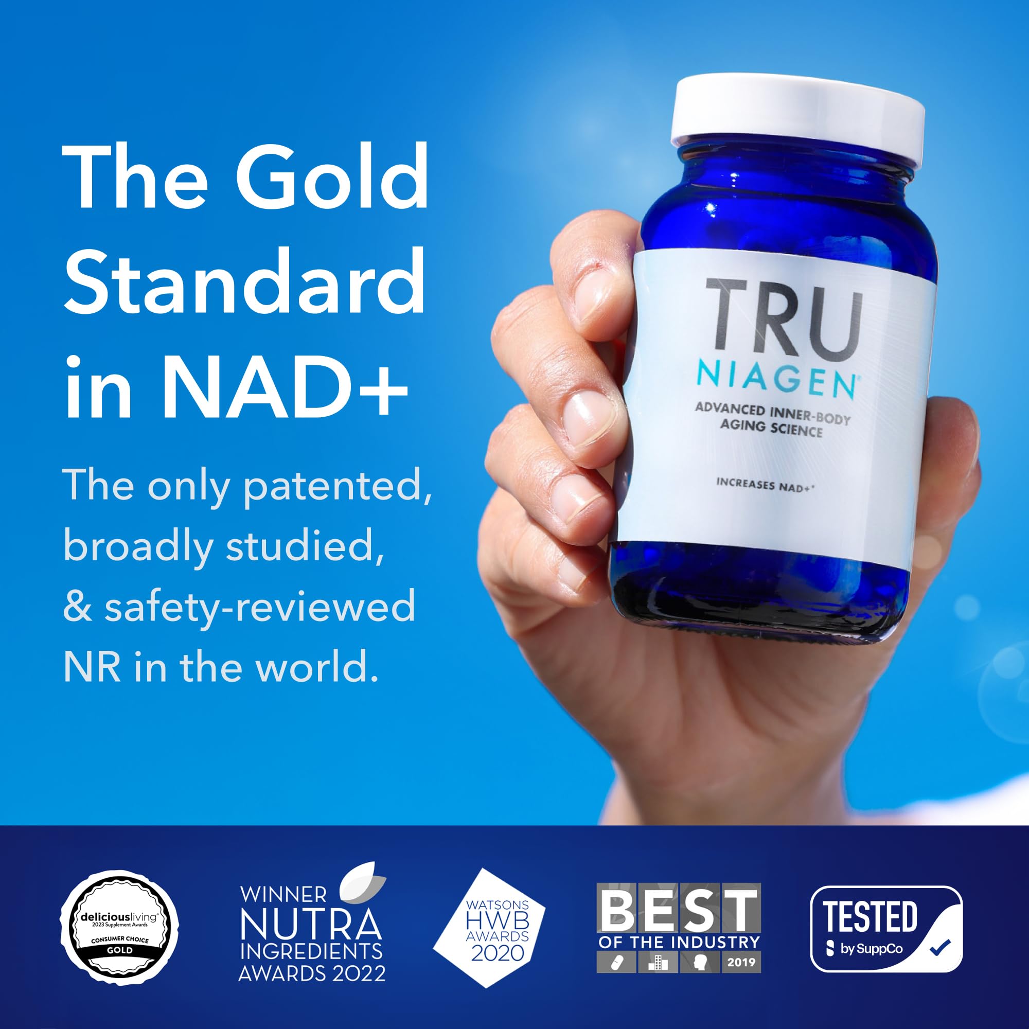 TRU NIAGEN Patented NAD Supplement for Brain Function, Anti Aging & Cell Regeneration, 300mg Niagen, 30 Servings | Supports Cellular Energy, Muscle