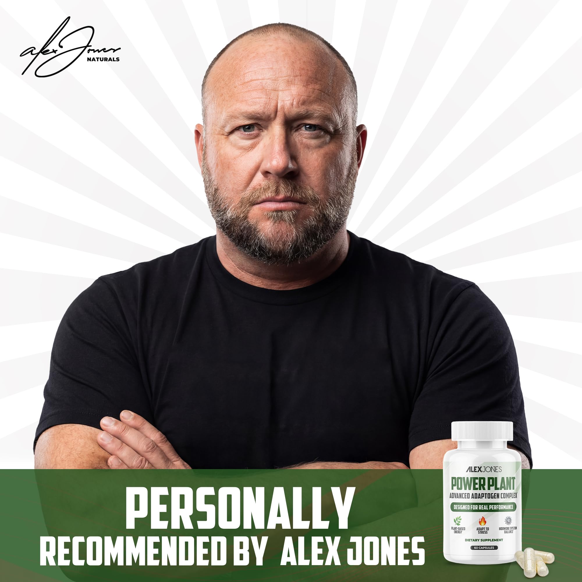 Adaptogenic Mushrooms with Cordyceps & Rhodiola – Daily Blend with Zinc, Selenium & Boron –Vegan Mushroom Capsules Supplement for Active Lifestyles – No Fillers or Additives – 60 Count Alex Jones Naturals uk supplements