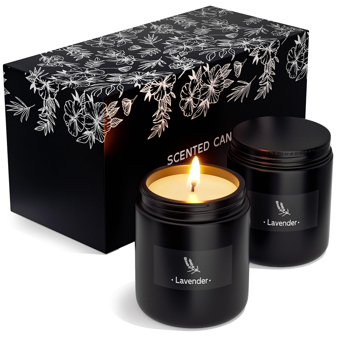 2 Pack Scented Candles for Home Scented, Strong Fragranced Aromatherapy Candles - 6 Oz TranquilBliss uk supplements