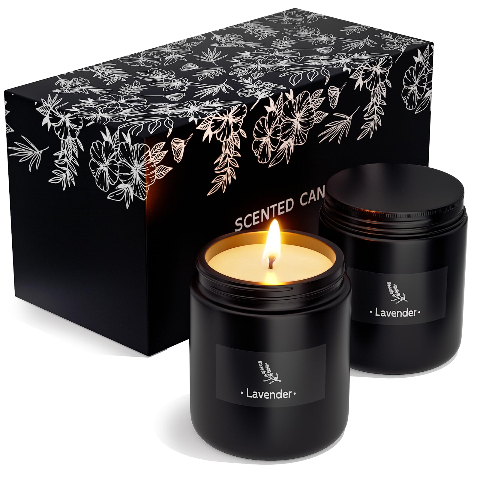 2 Pack Scented Candles for Home Scented, Strong Fragranced Aromatherapy Candles - 6 Oz TranquilBliss uk supplements