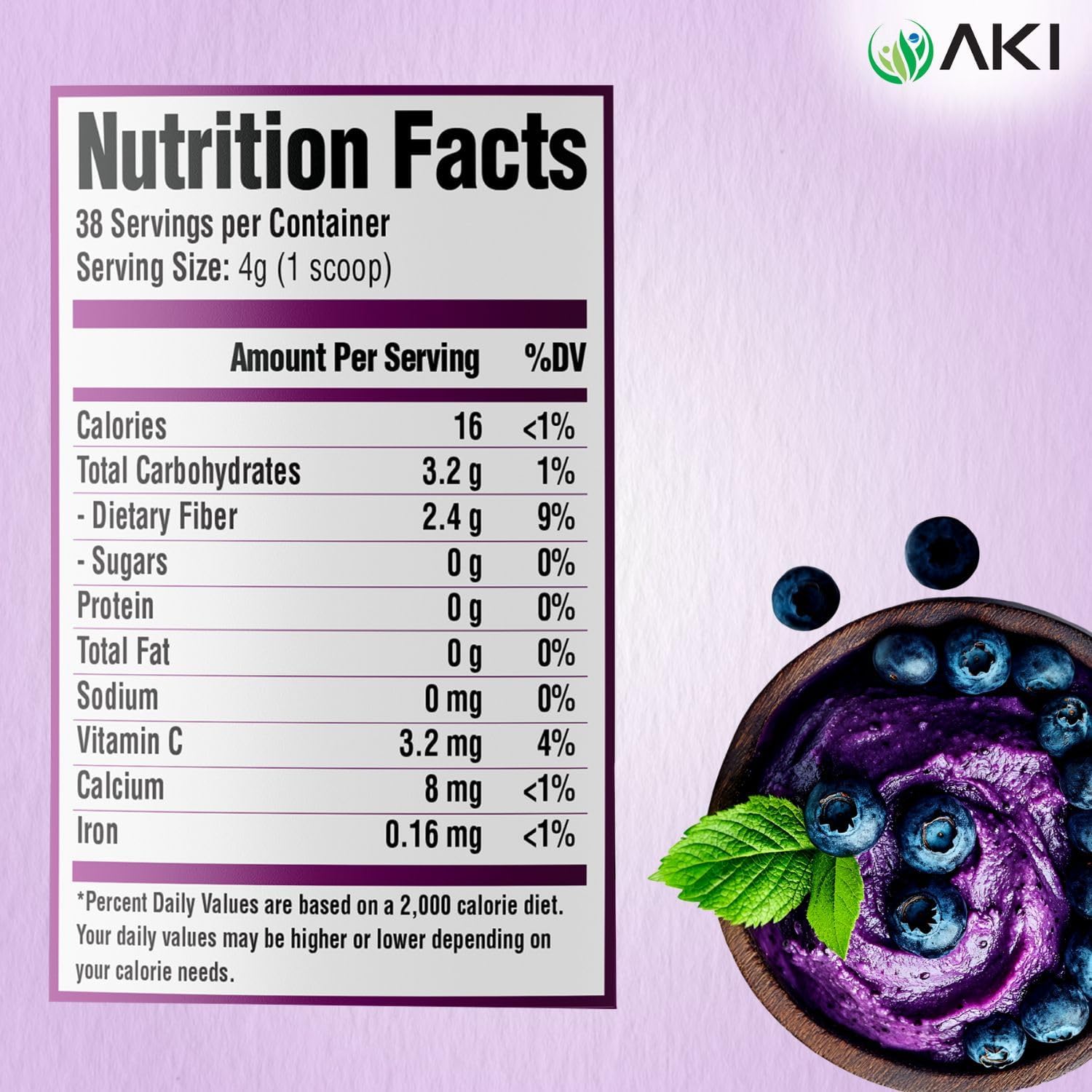 AKI Maqui Berry Extract Powder – Wild Harvested from Patagonia, High in Anthocyanins & Polyphenols, Freeze-Dried Superfruit for Smoothies, Non-GMO, Vegan, 150g/ 5.3 oz AKI ORGANIC uk supplements