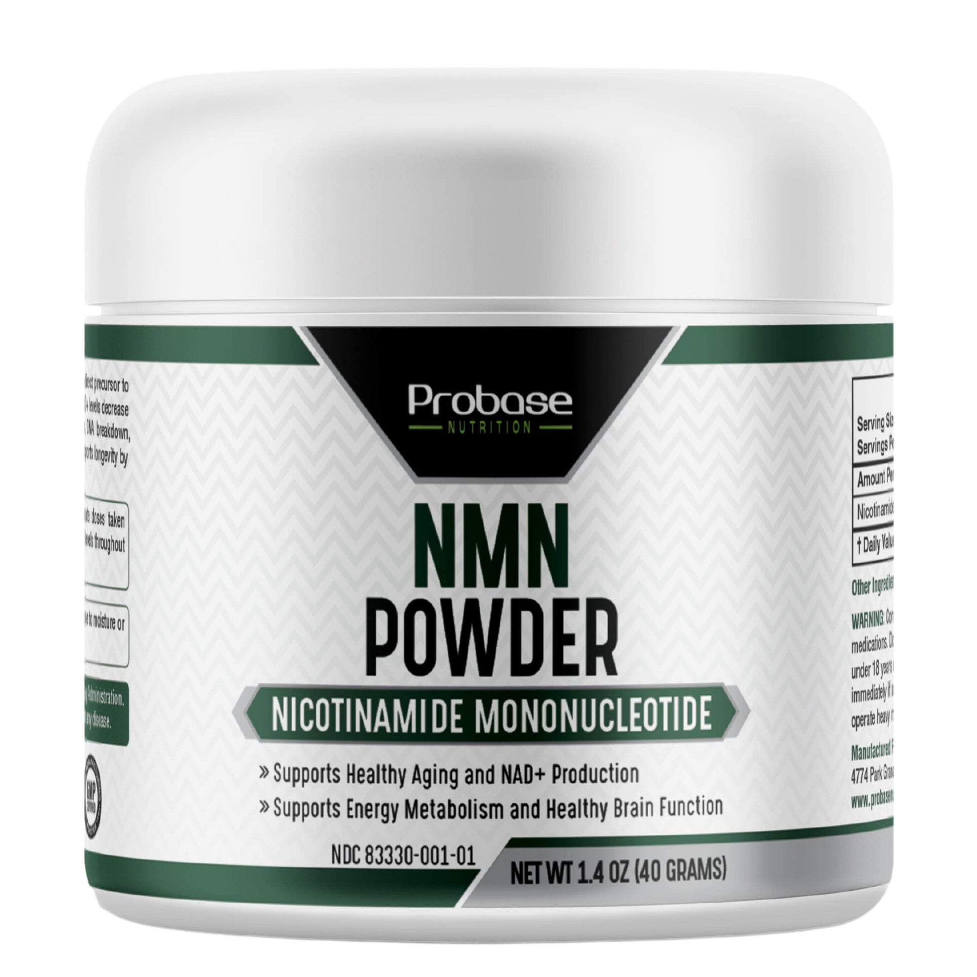 Probase Nutrition Longevity Pure NMN Powder 40 Grams - Ultra-Pure, Fully Stabilized, Pharmaceutical Grade NMN to Boost NAD+, Nicotinamide Mononucleotide Powder Supplement Probase Nutrition uk supplements