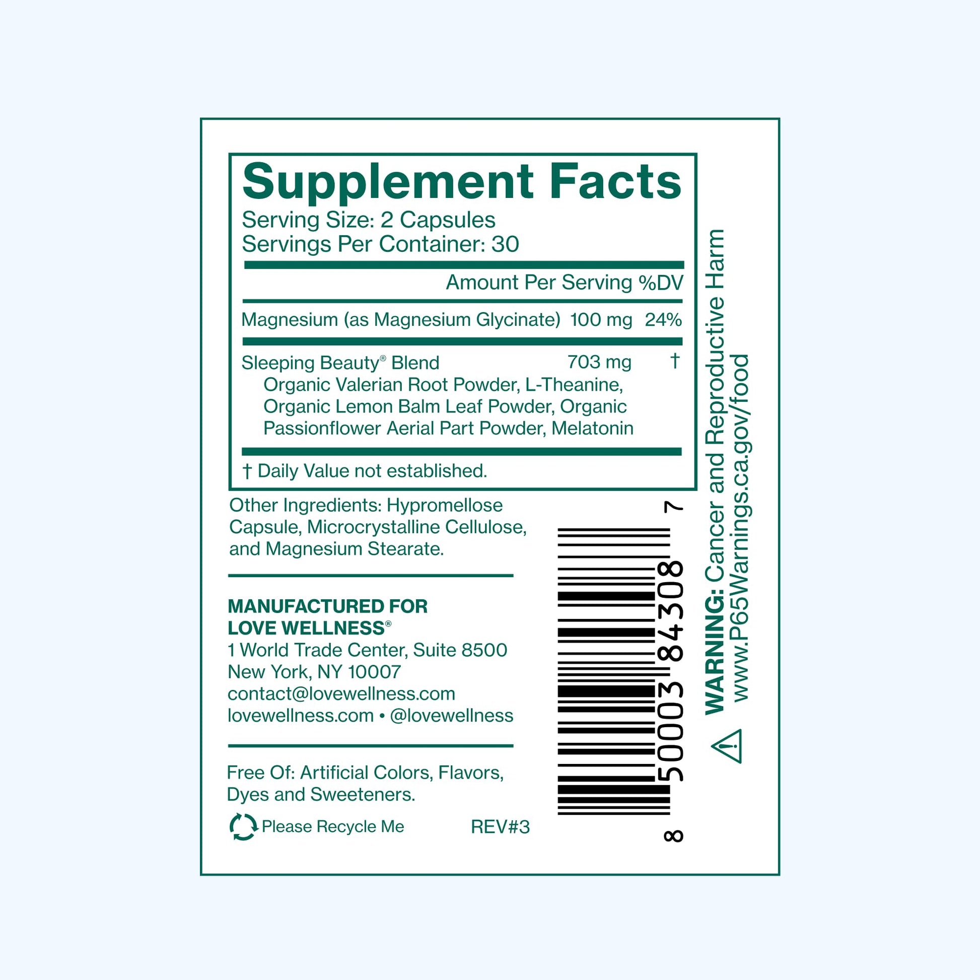 Love Wellness Sleeping Beauty | Sleep Support with Melatonin, Magnesium & L-Theanine | Promotes Restful Sleep, Relaxation & Calmness | Organic Valerian Root Powder & Lemon Balm | 60 Count Love Wellness uk supplements