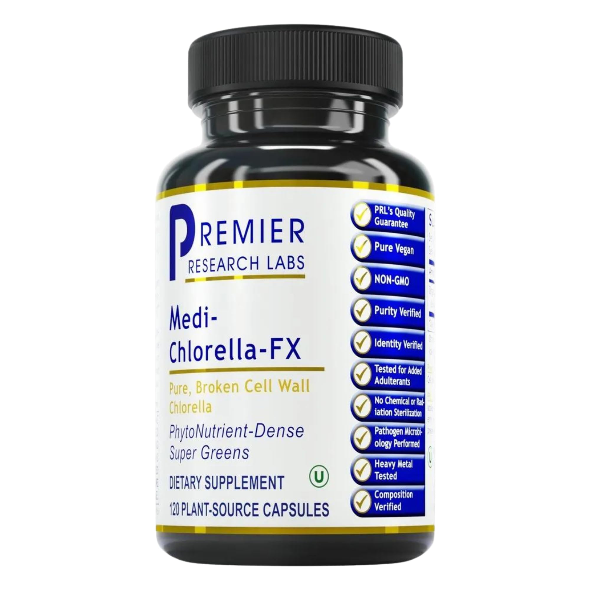 Premier Research Labs Medi Chlorella-FX - Chlorella Capsules, Chlorophyll Capsules, Organic Pills for Women & Men, Chlorophyll Supplement - 120 Vegetarian Capsules Premier Research Labs uk supplements