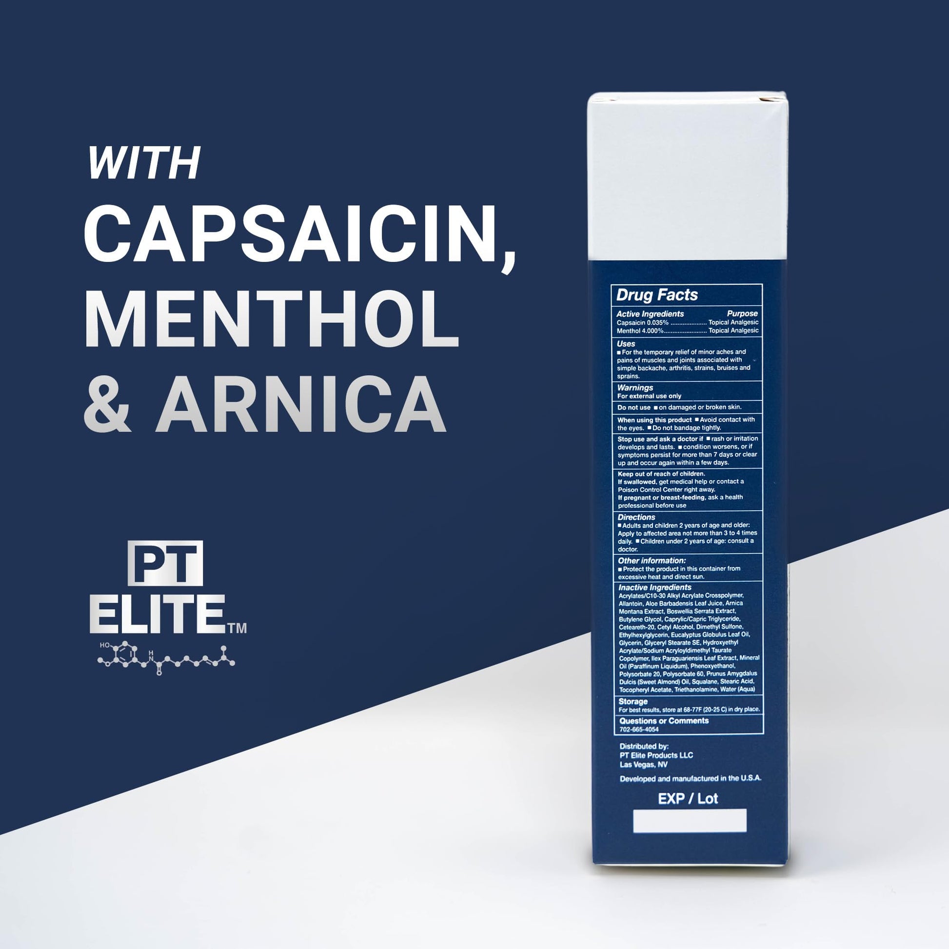 PT Elite Premium Pain Relief Cream, with Capsaicin, Menthol & Arnica, Arthritis, Knee, & Back Pain Relief, Soothes Sore Muscles & Joints, Reduces Stiffness, Non-Greasy, Topical Analgesic, 3.4 oz PT Elite uk supplements