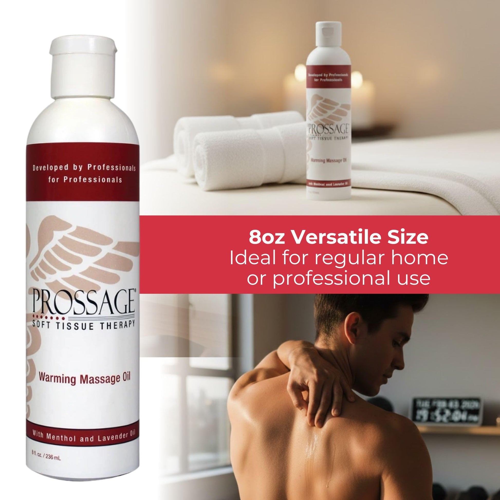 Prossage Heat Warming Relief Massage Oil for Therapuetic Massages, Deep Tissue Massages, and Aromatherapy, Topical Reliever, 8 Ounce Bottle THERABAND uk supplements
